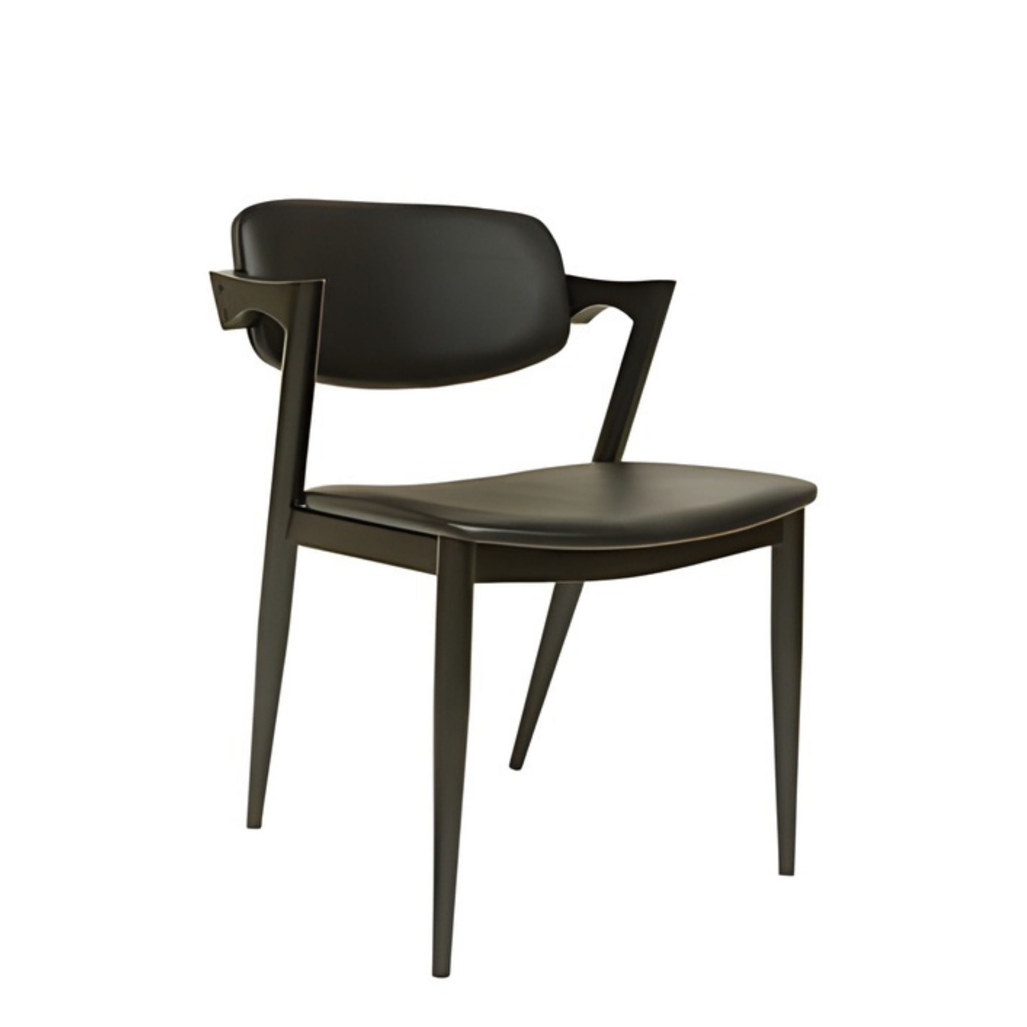 Brera Collection Metal Frame Dining Chair in Black (Set of 2)