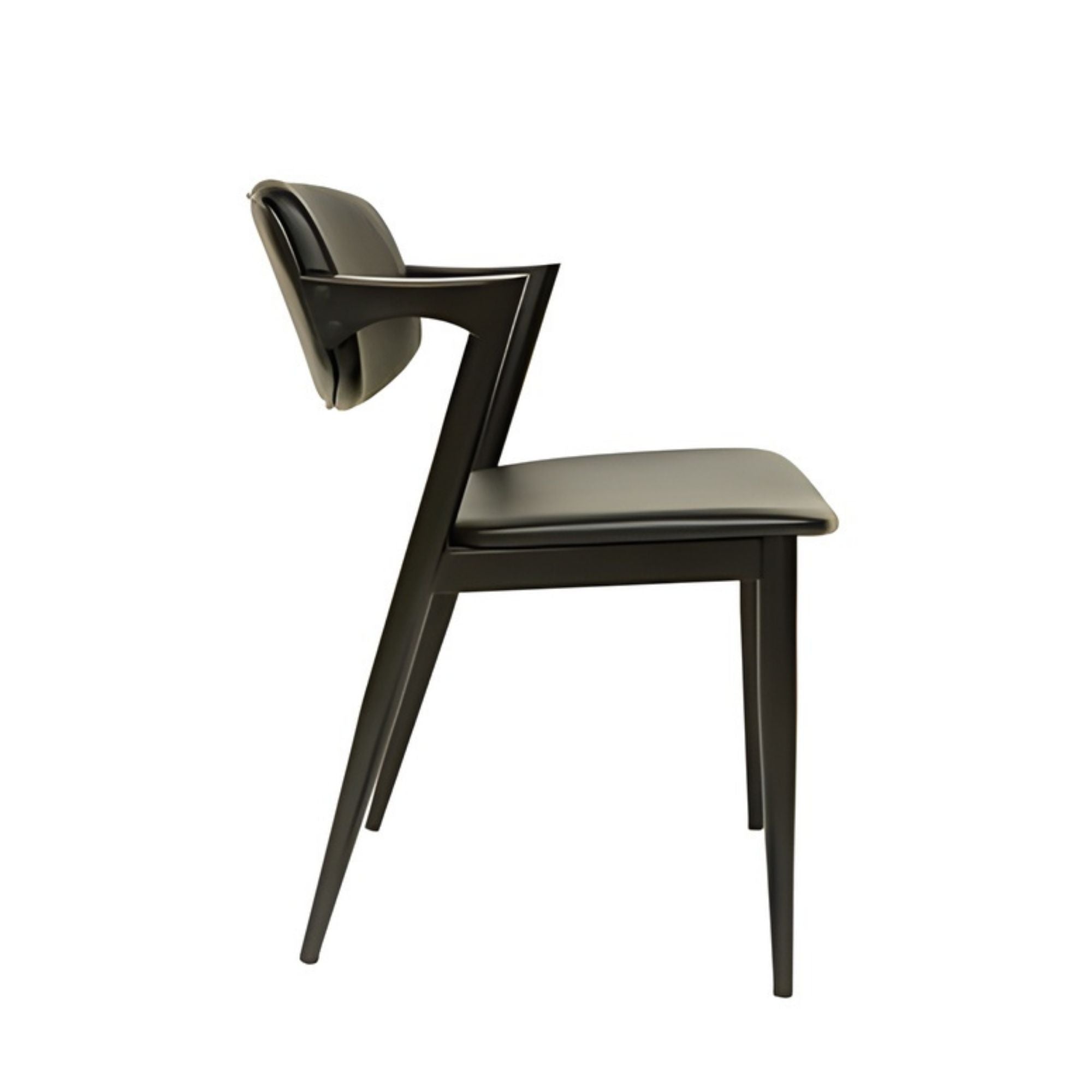 Brera Collection Metal Frame Dining Chair in Black (Set of 2)