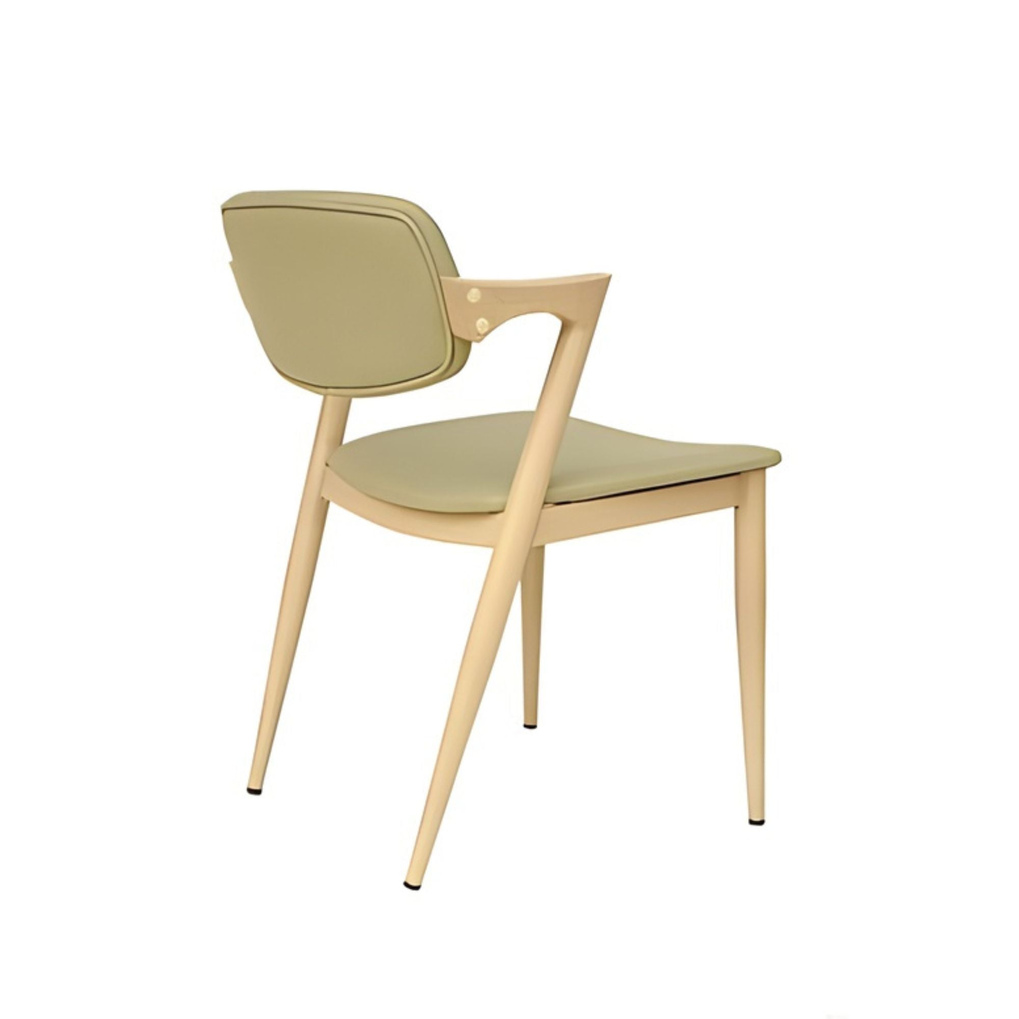 Brera Collection Metal Frame Dining Chair in Light Green (Set of 2)