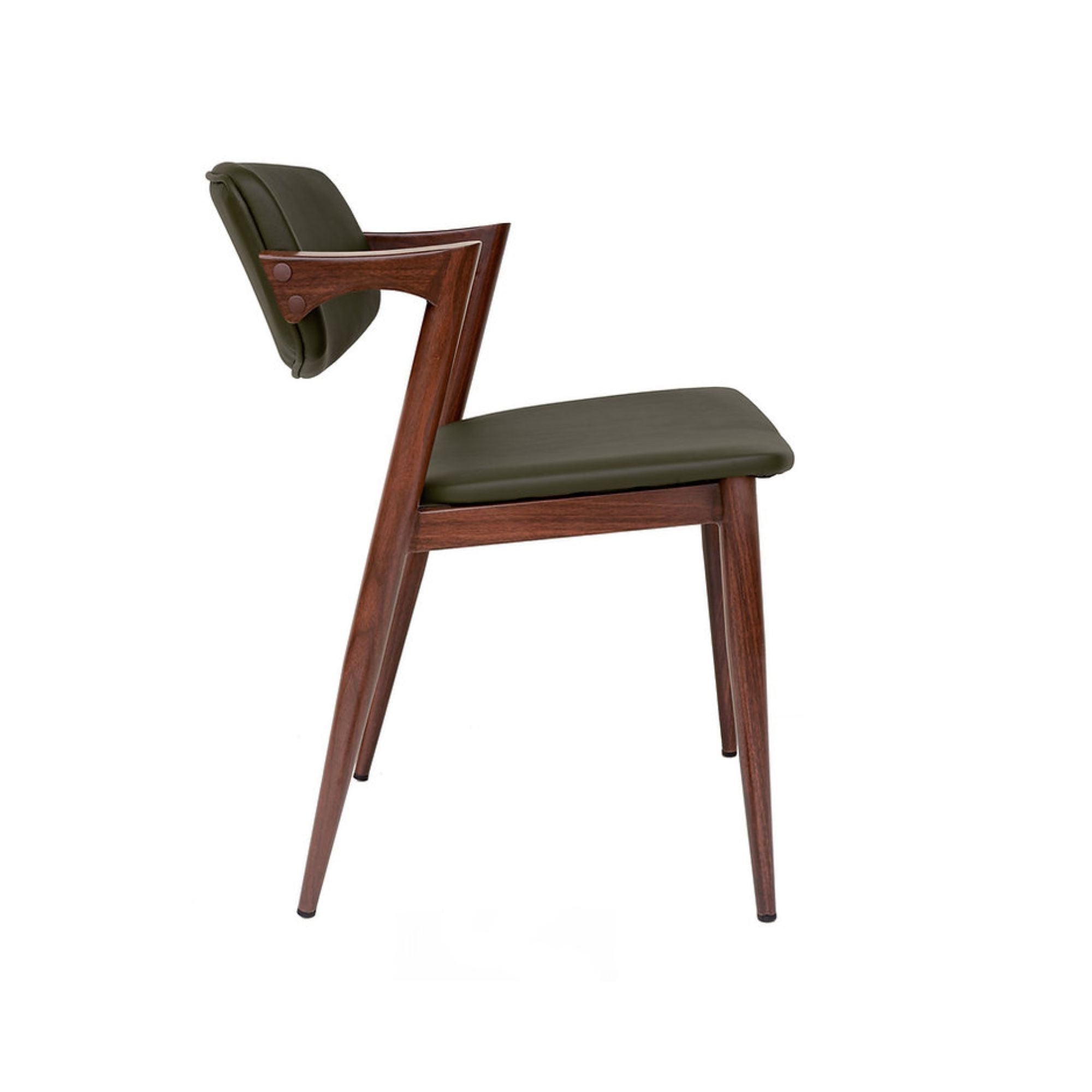 Brera Collection Metal Frame Dining Chair in Olive/Walnut | CastleUp Experience Centre Online Furniture