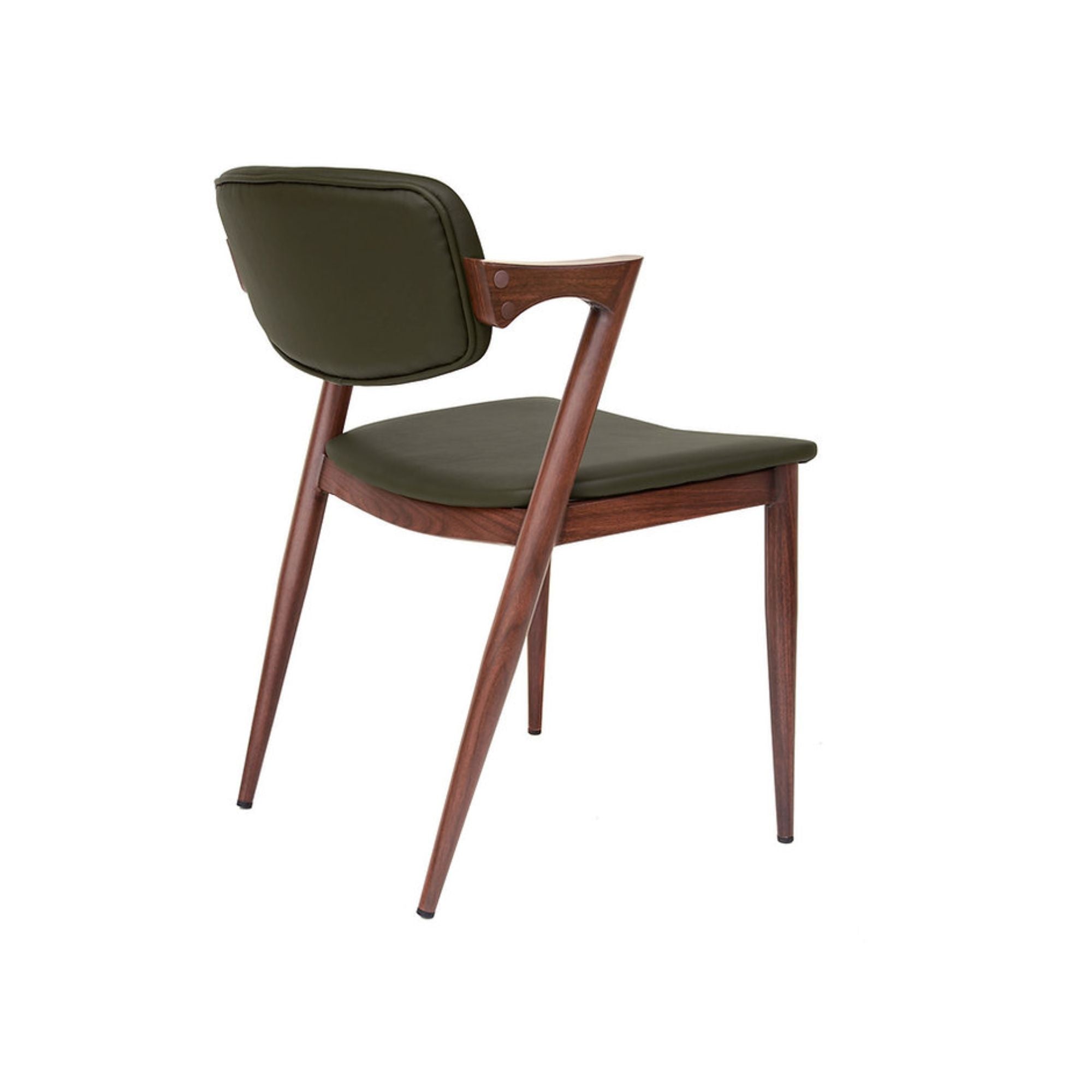 Brera Collection Metal Frame Dining Chair in Olive/Walnut | CastleUp Experience Centre Online Furniture