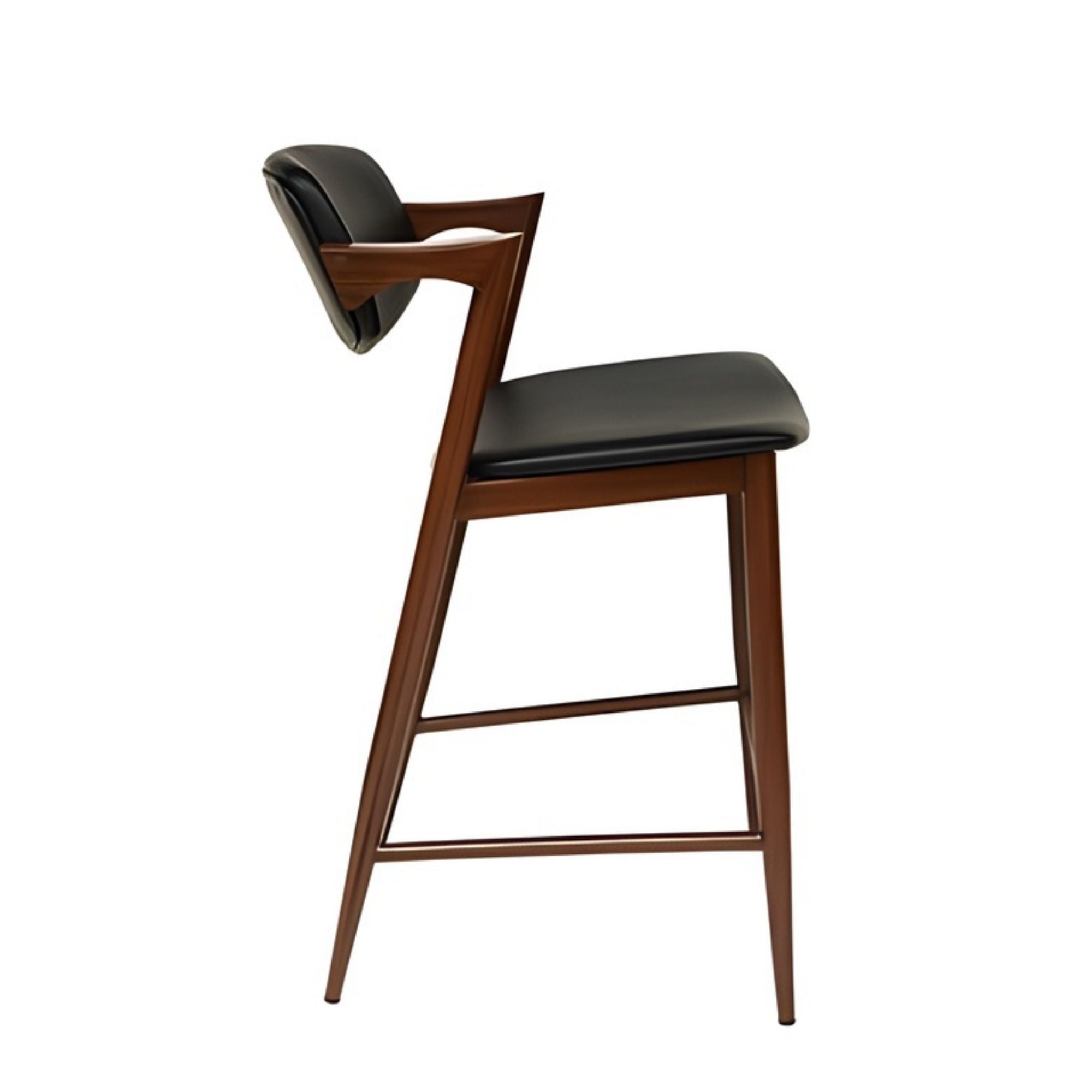 Black Brera Metal Counter Stool by Elite Living, showcasing its modern design and sturdy metal construction for bar seating.