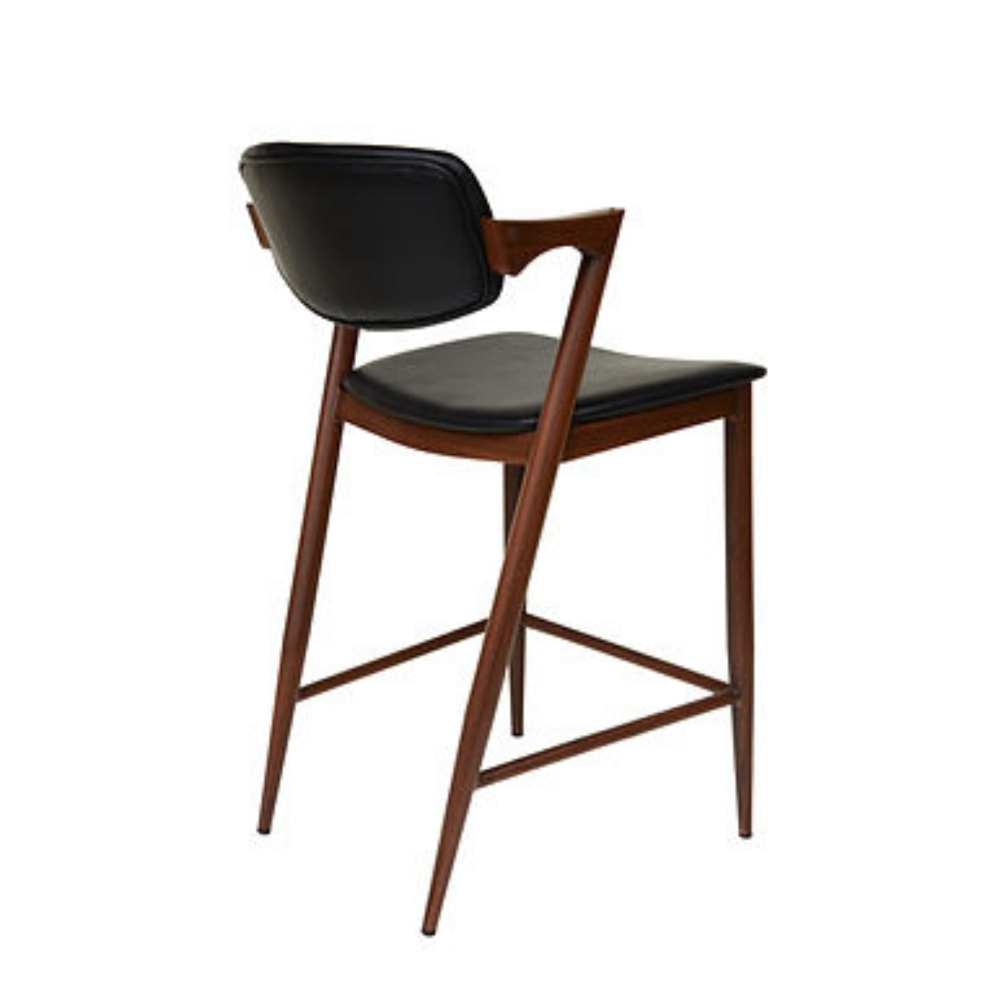 Black Brera Metal Counter Stool by Elite Living, featuring a sleek modern design with a sturdy metal frame.