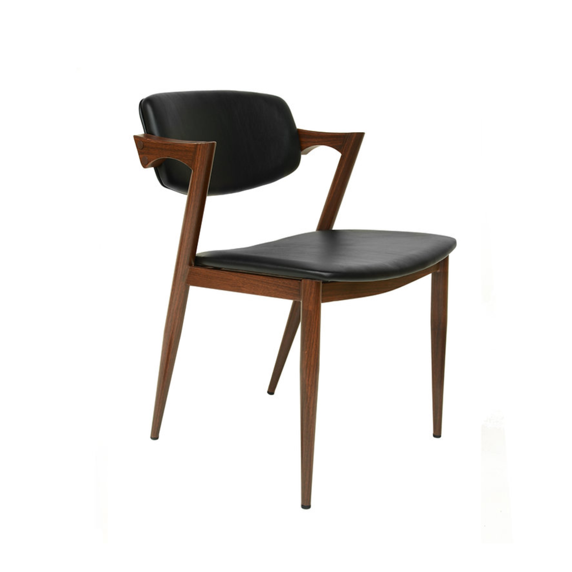 Brera Collection Metal Frame Dining Chair in Black/Walnut | CastleUp Experience Centre Online Furniture