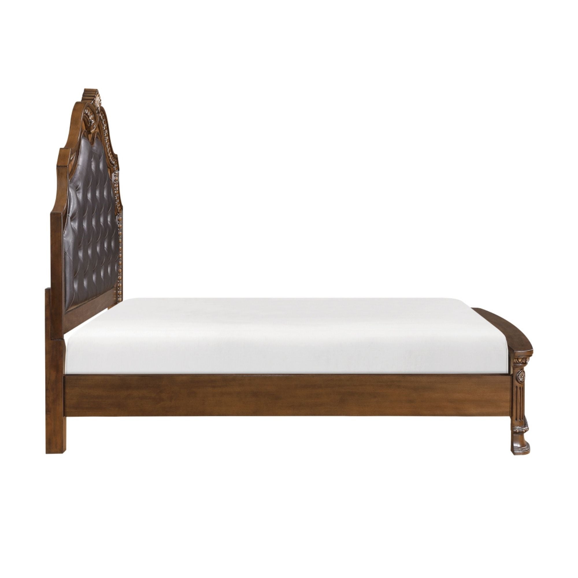 Bridgepoint bedroom set by MAZ featuring a modern bed frame with a stylish headboard and matching bedside tables.