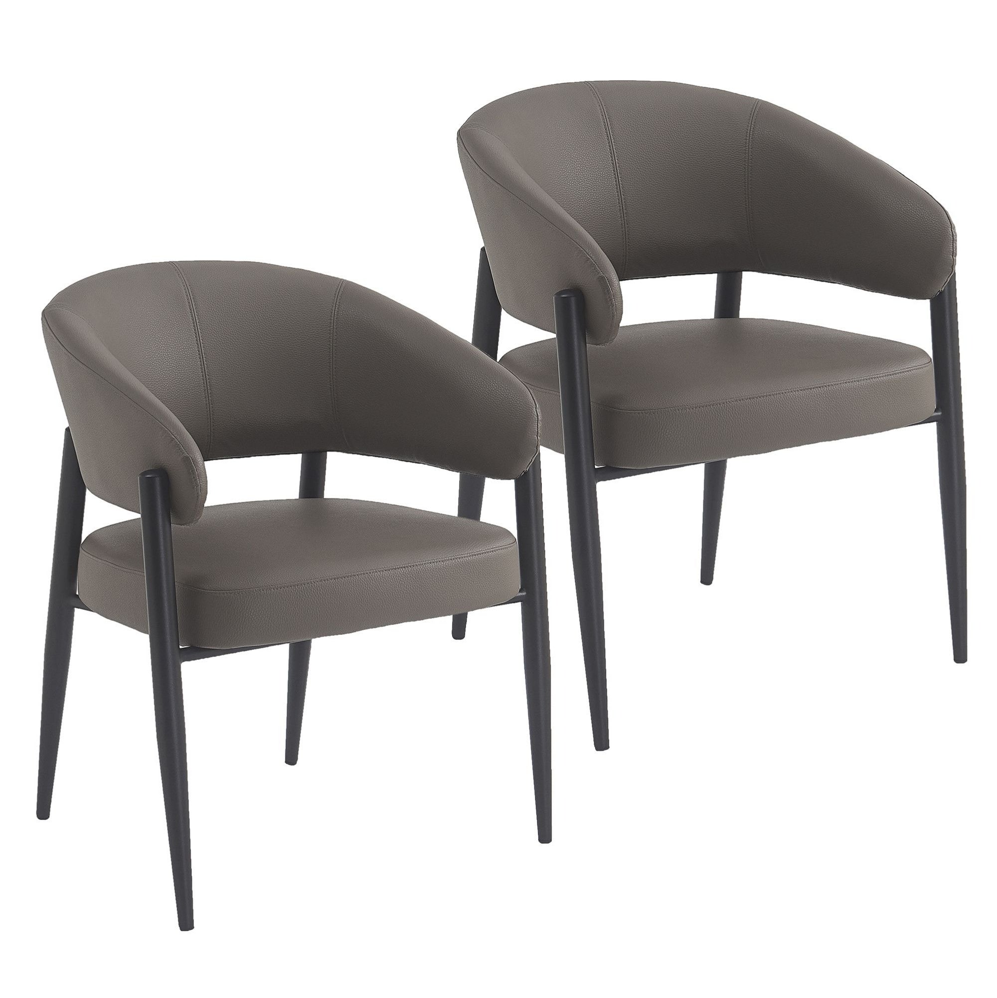 Bronson Dining Chair in Stone and Black (Set of 2)