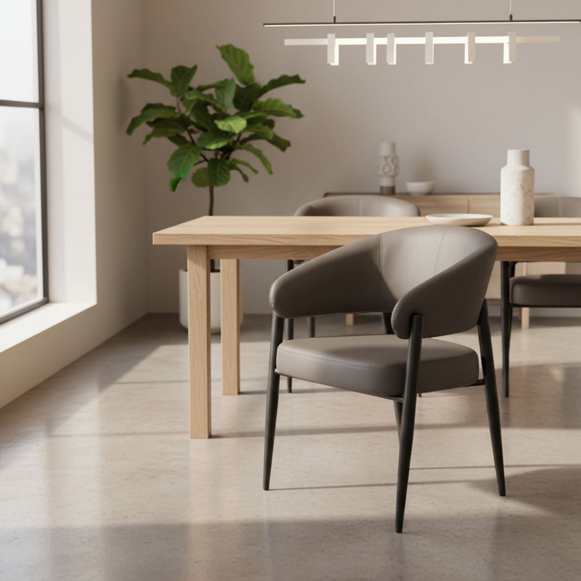 Bronson Dining Chair in Stone and Black (Set of 2)
