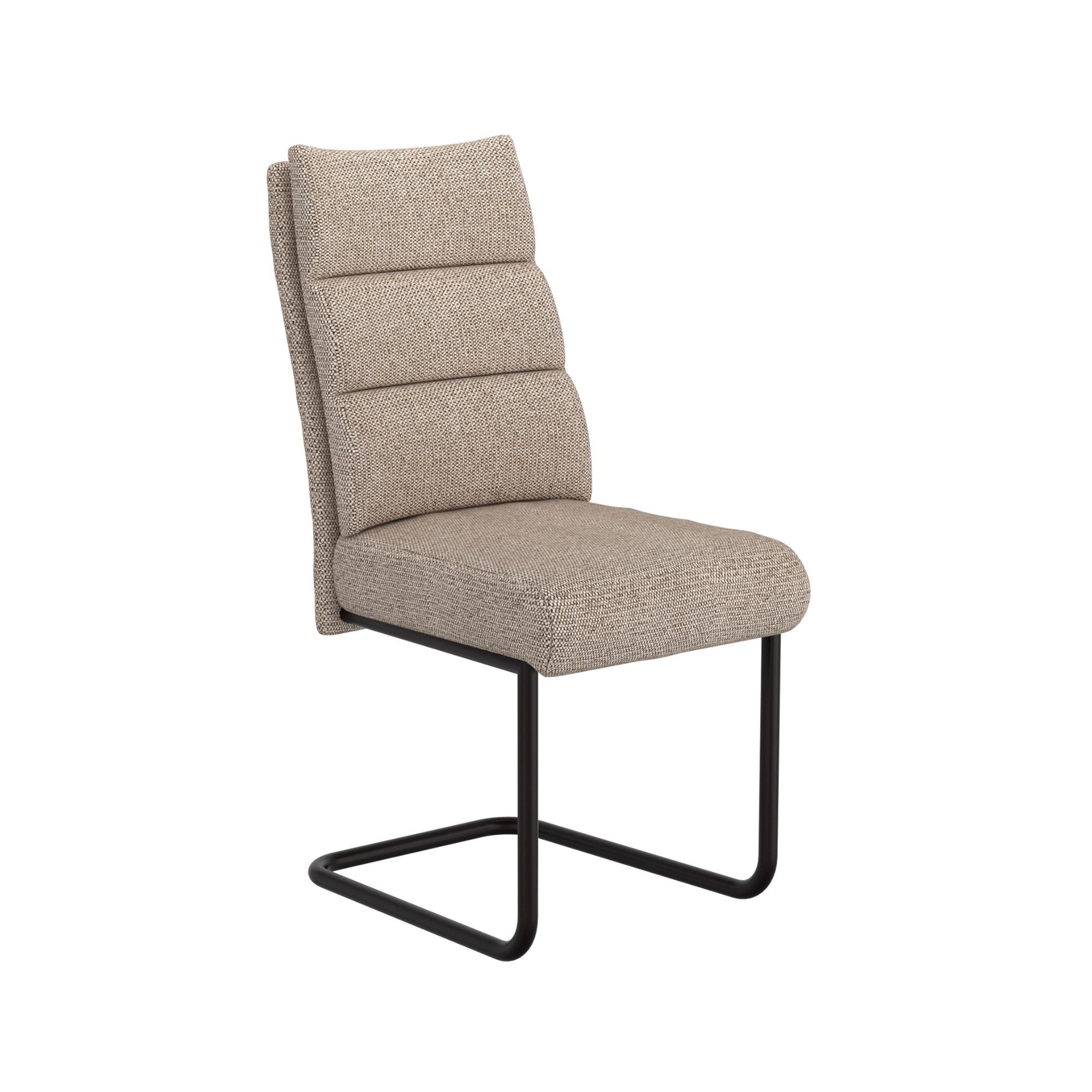Brodi Dining Chair Char in Mushroom Beige Fabric (Set of 2)
