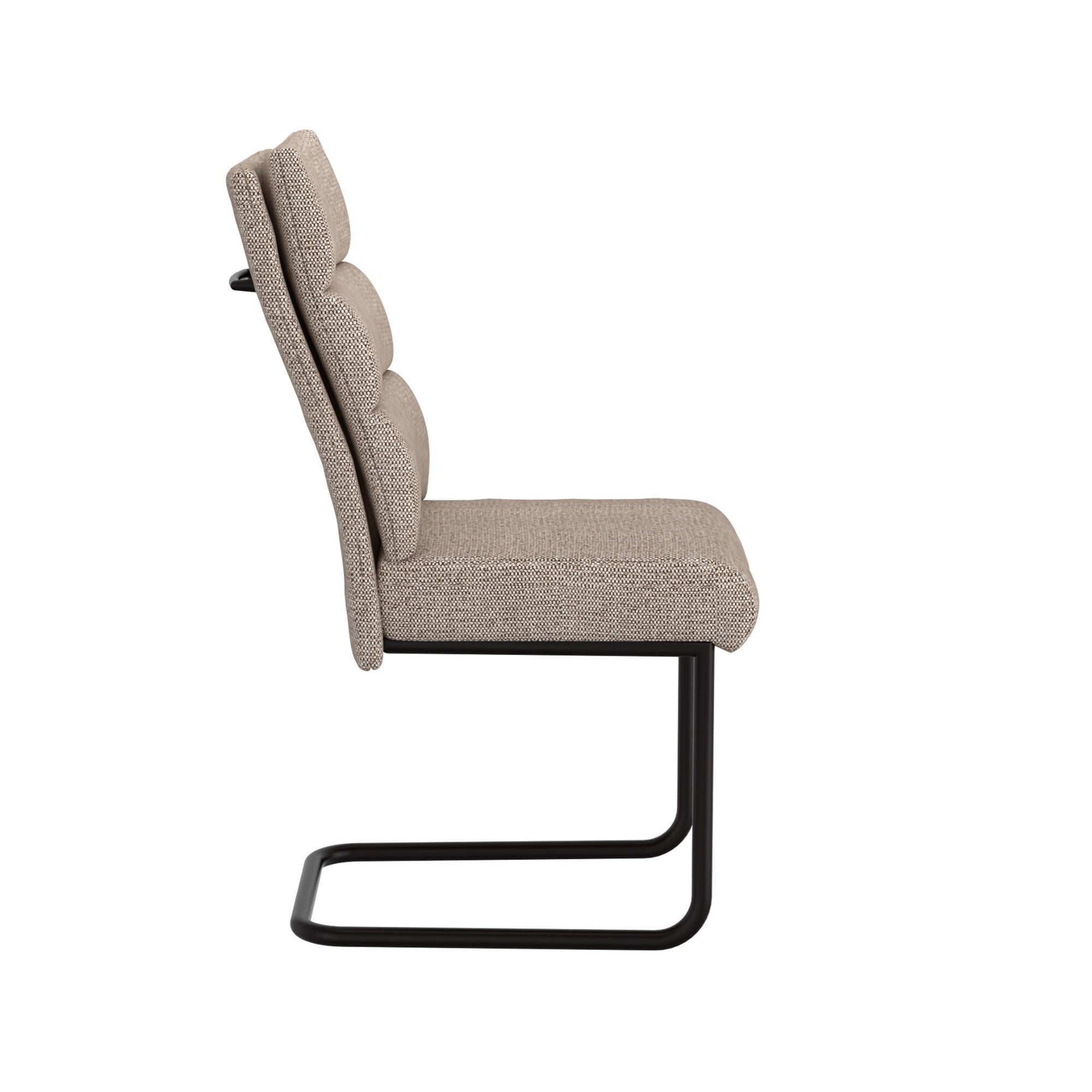 Brodi Dining Chair Char in Mushroom Beige Fabric (Set of 2)