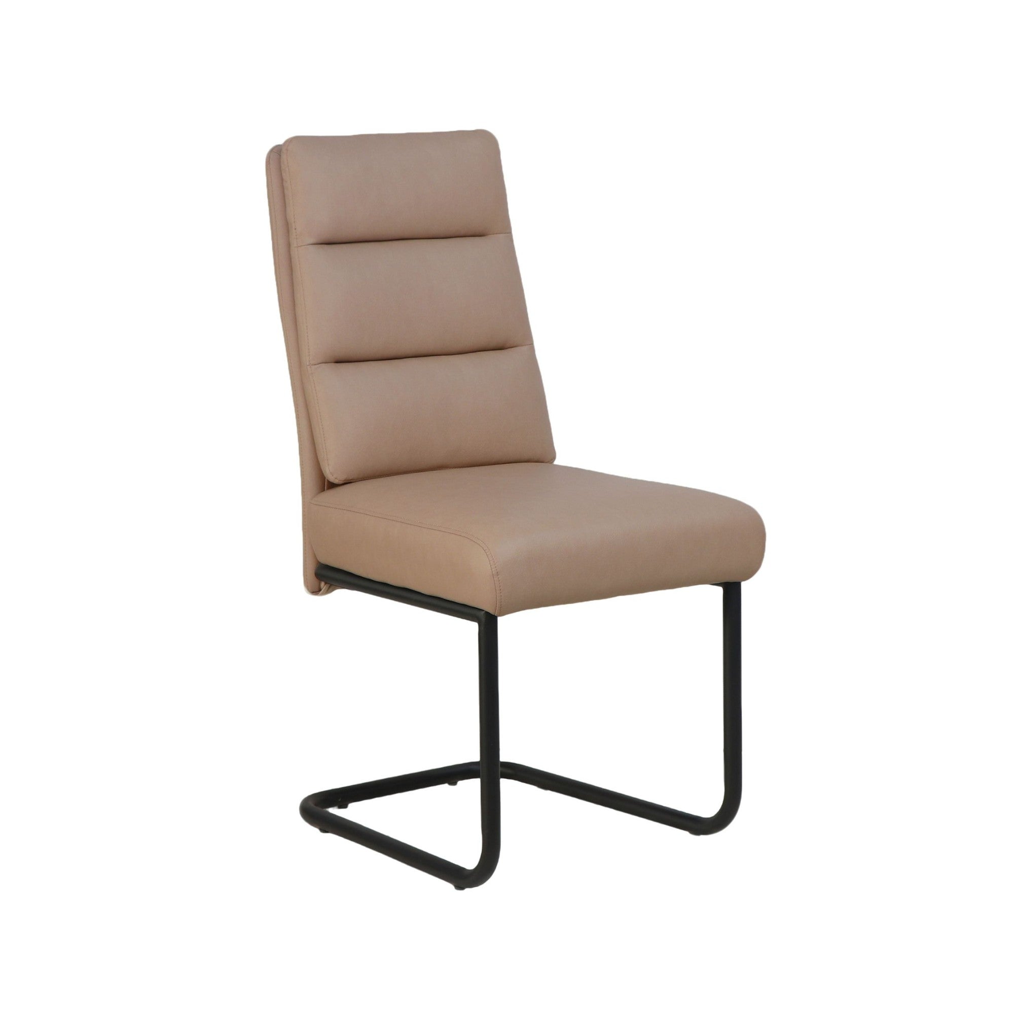 Brodi Dining Chair Char in Mushroom Faux Leather (Set of 2)