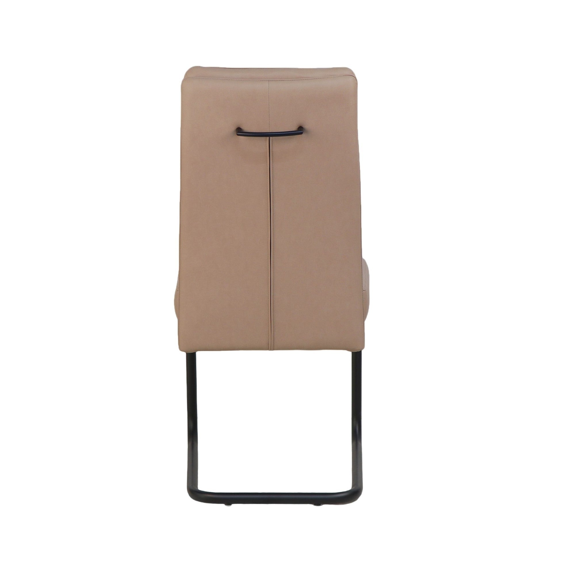 Brodi Dining Chair Char in Mushroom Faux Leather (Set of 2)