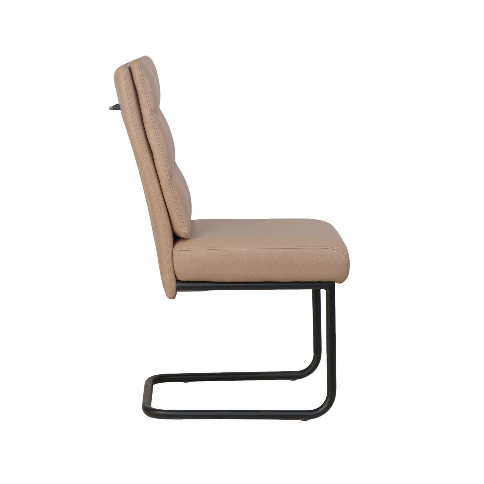 Brodi Dining Chair Char in Mushroom Faux Leather (Set of 2)