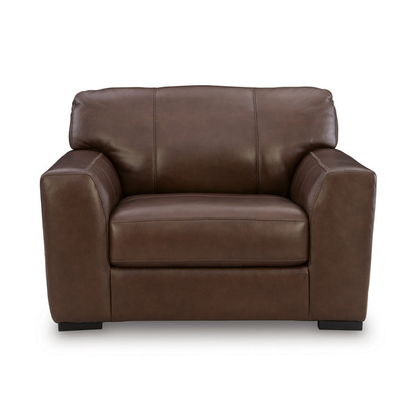 Brogliano Top Grain Leather Oversize Chair Brown