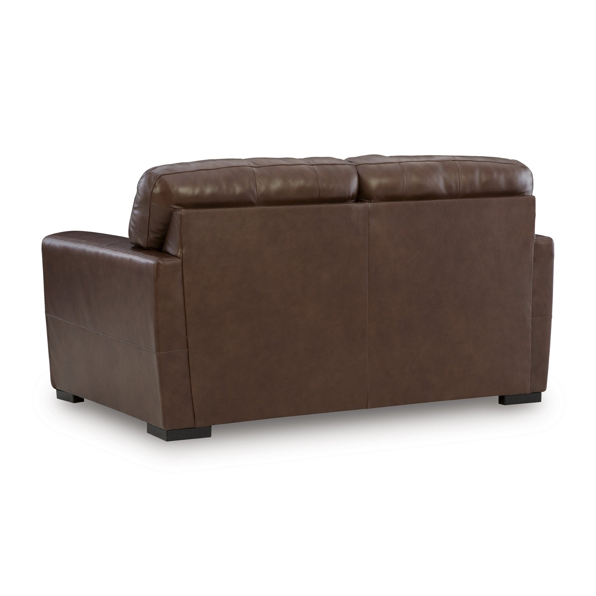 Brogliano Top Grain Leather loveseat Brown
