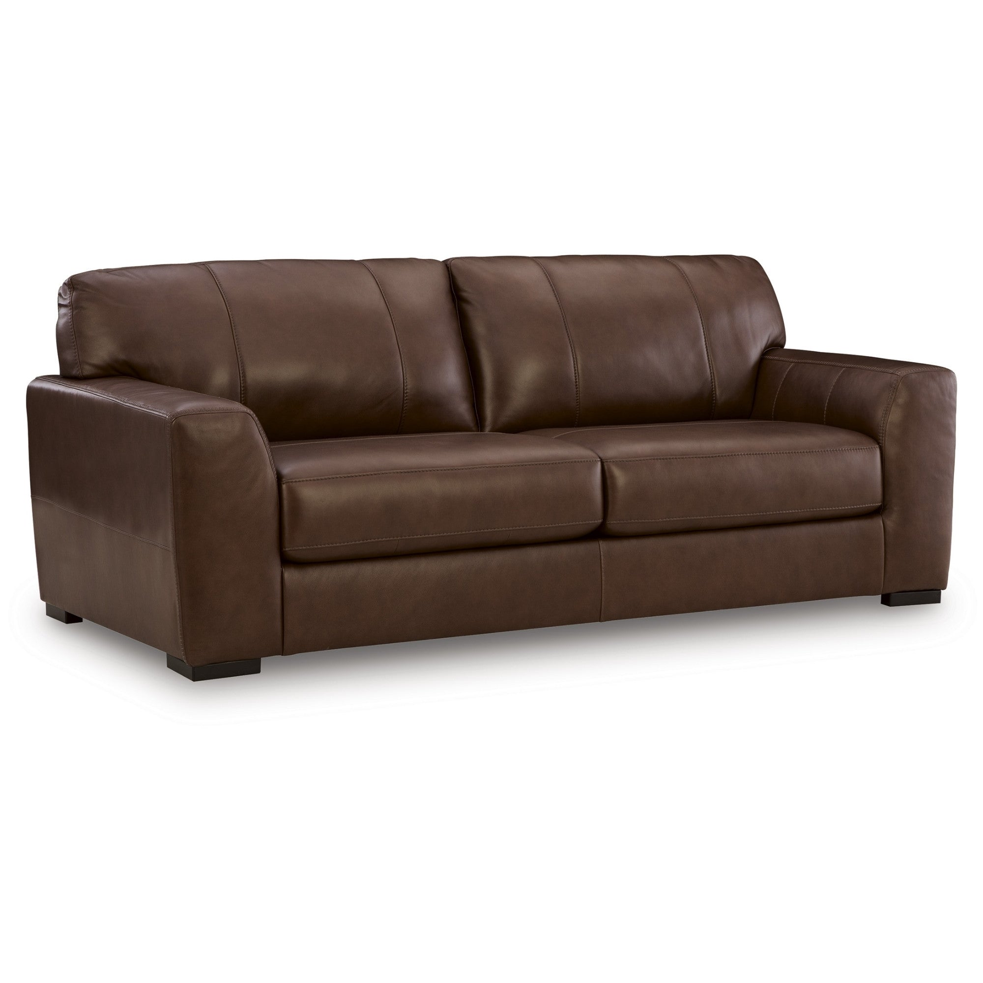 Brogliano Top Grain Leather Sofa Brown