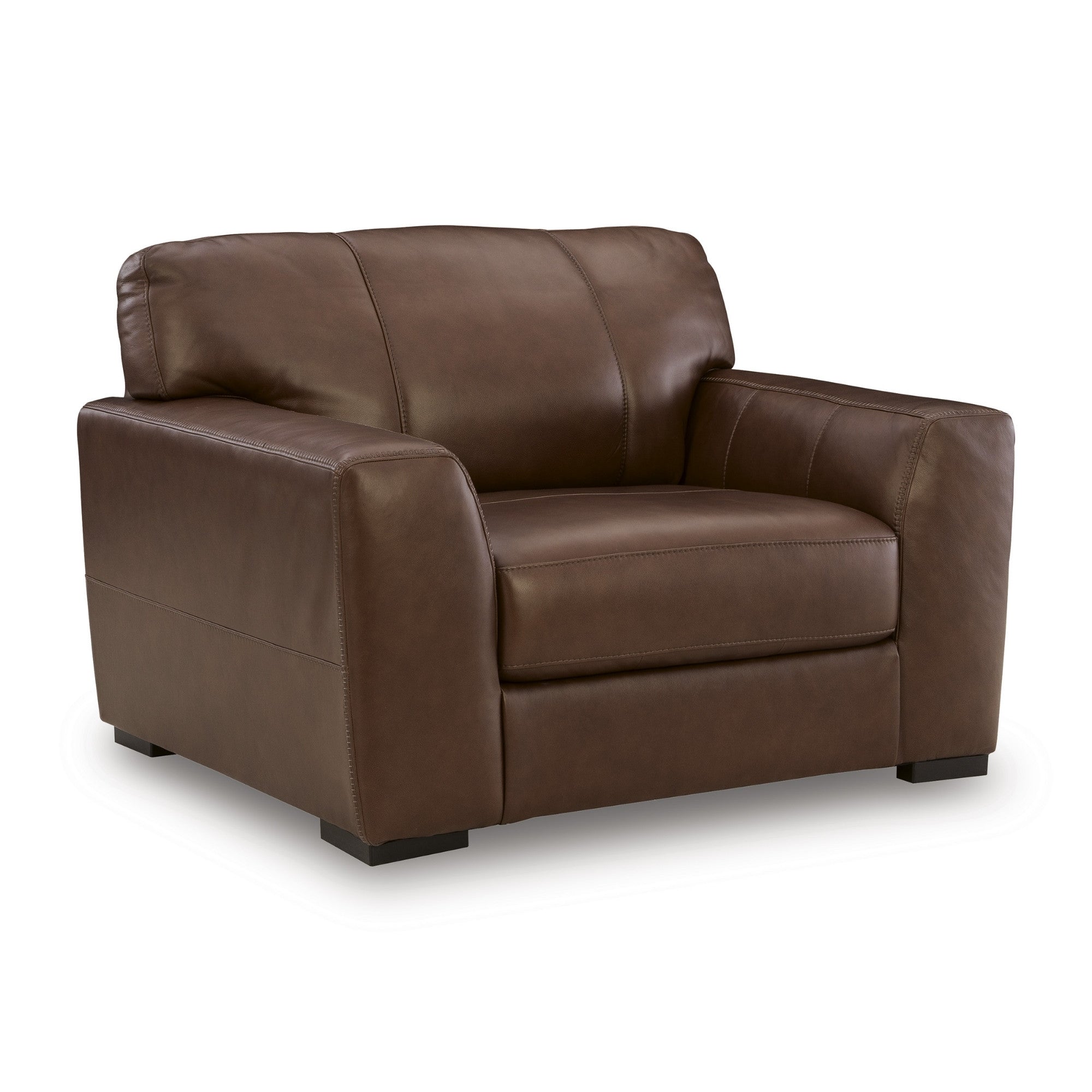 Brogliano Top Grain Leather Oversize Chair Brown