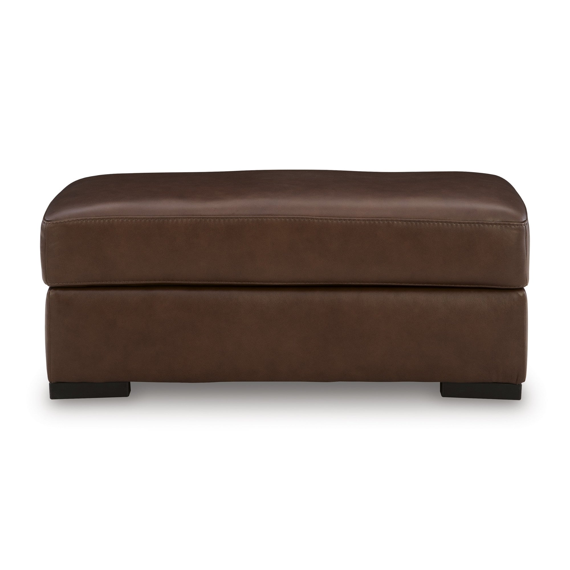 Brogliano Top Grain Leather Ottoman Brown