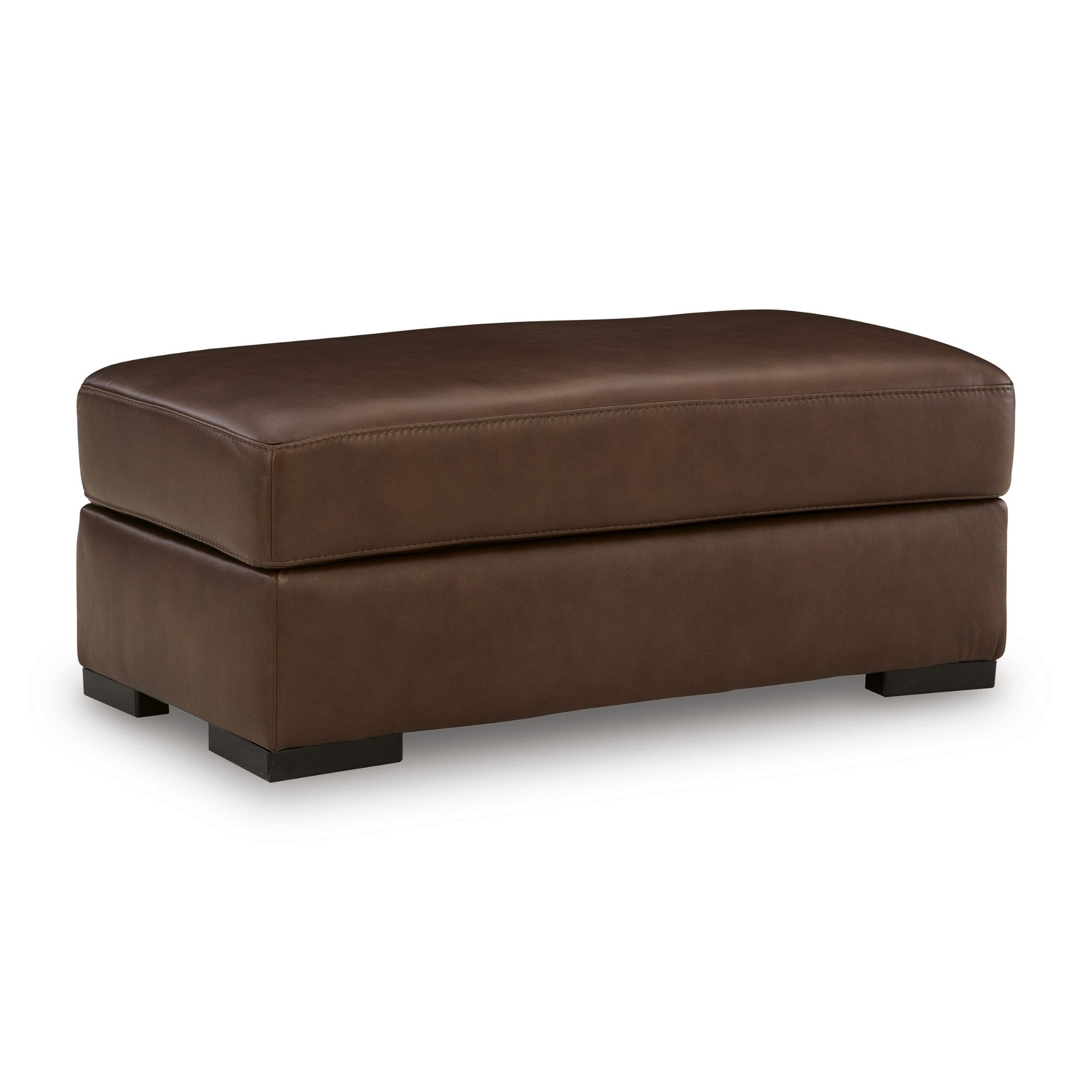 Brogliano Top Grain Leather Ottoman Brown