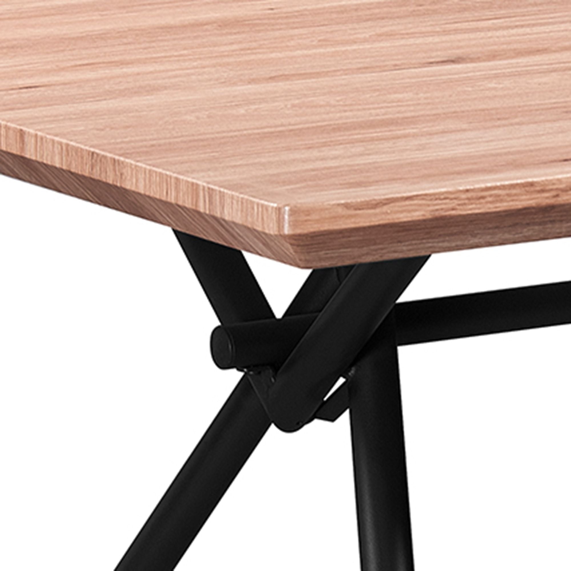 Bronx 63" Rectangular Dining Table Natural and Black