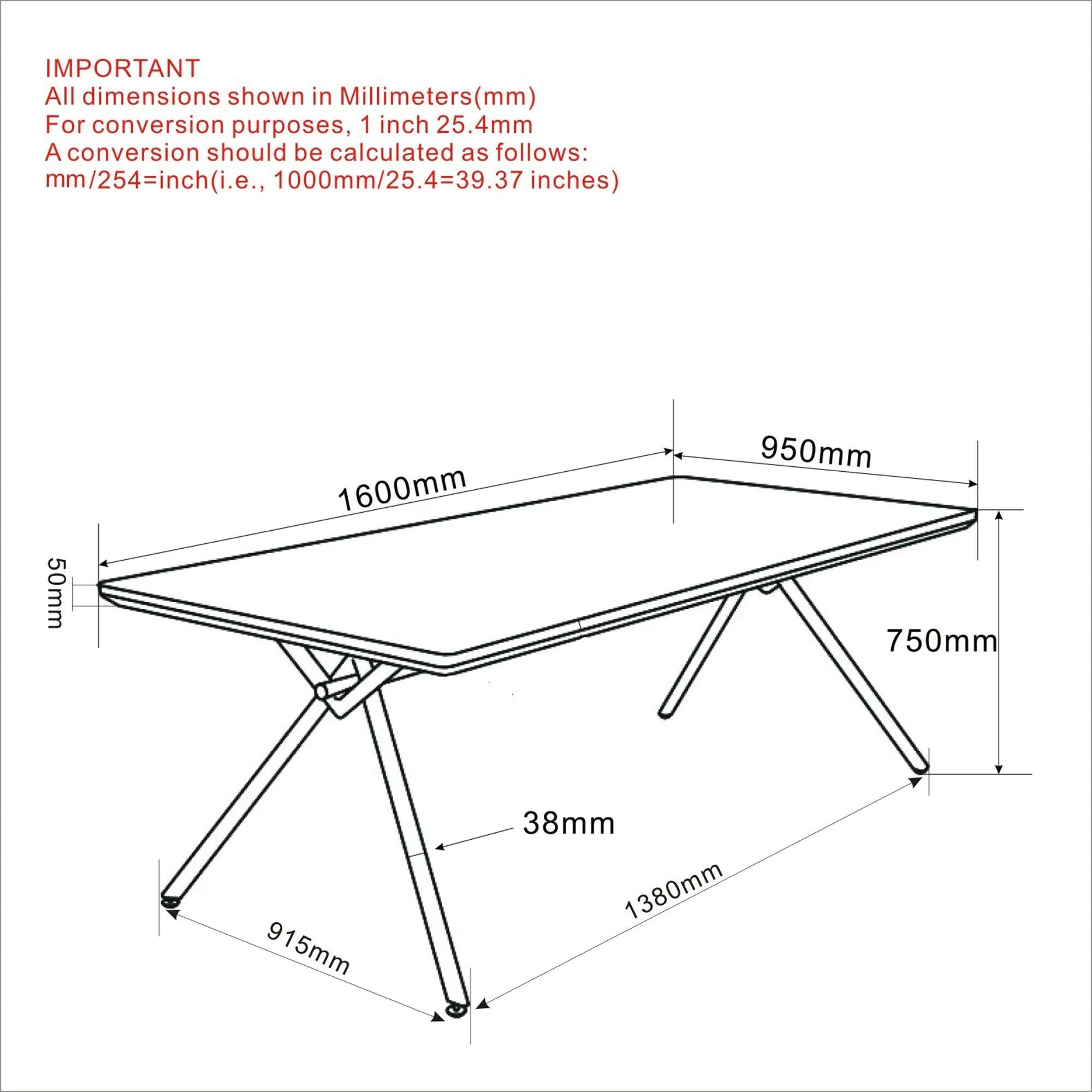 Bronx 63" Rectangular Dining Table Natural and Black