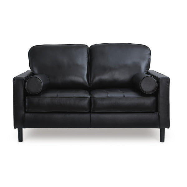 Bryceview Top Grain Leather Loveseat Black