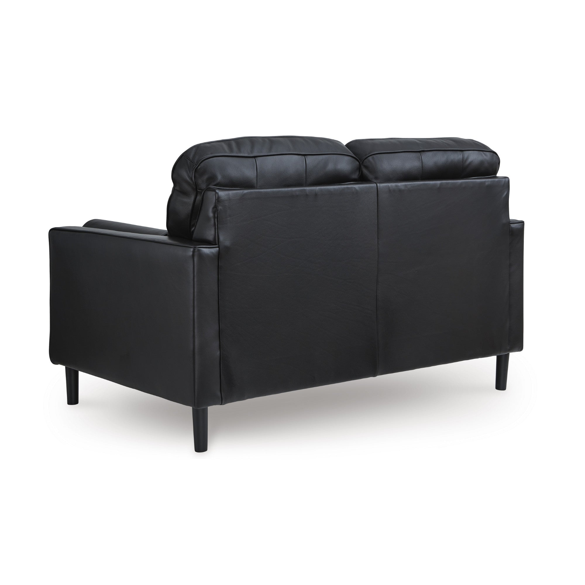 Bryceview Top Grain Leather Sofa Set Black