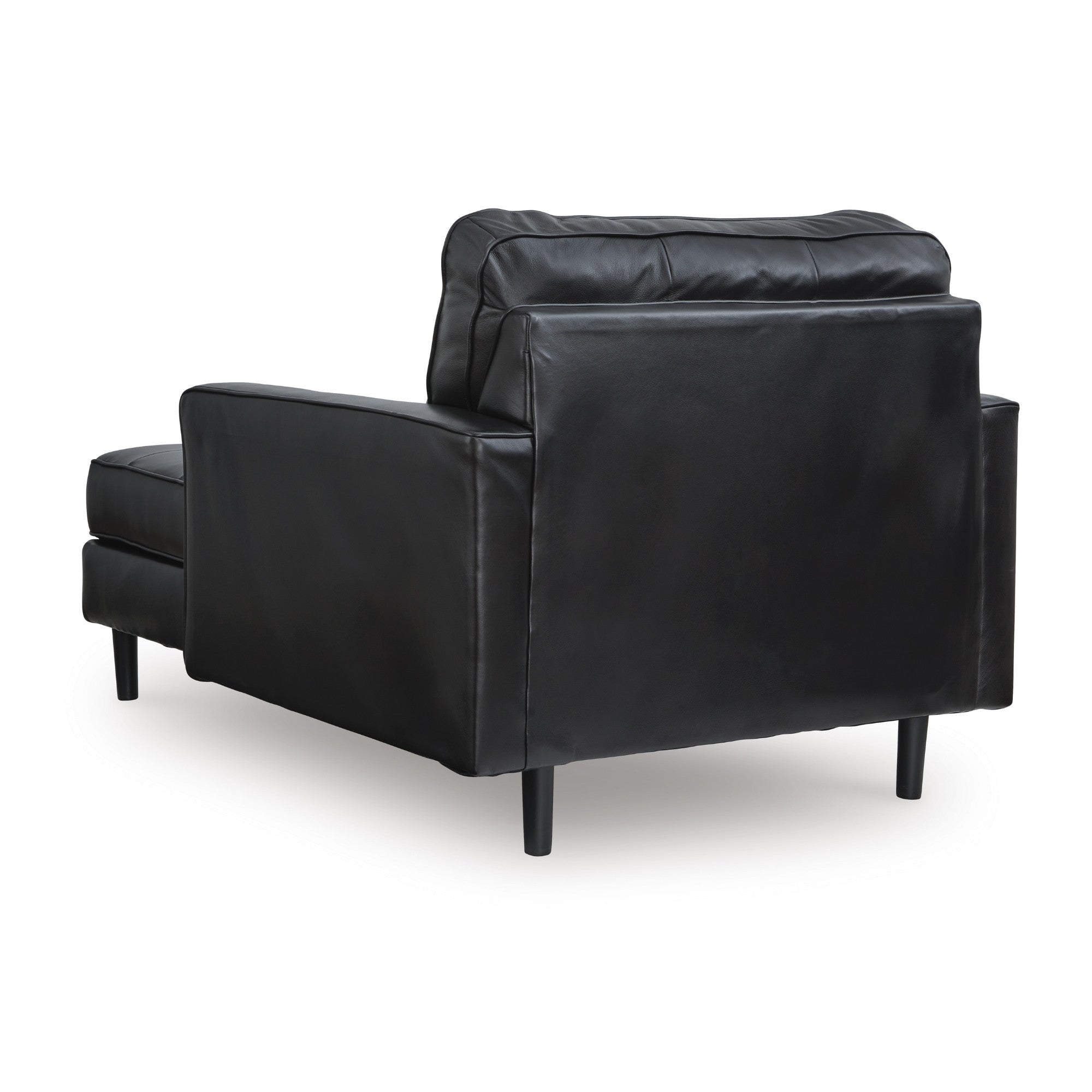 Bryceview Top Grain Leather Sofa Set Black