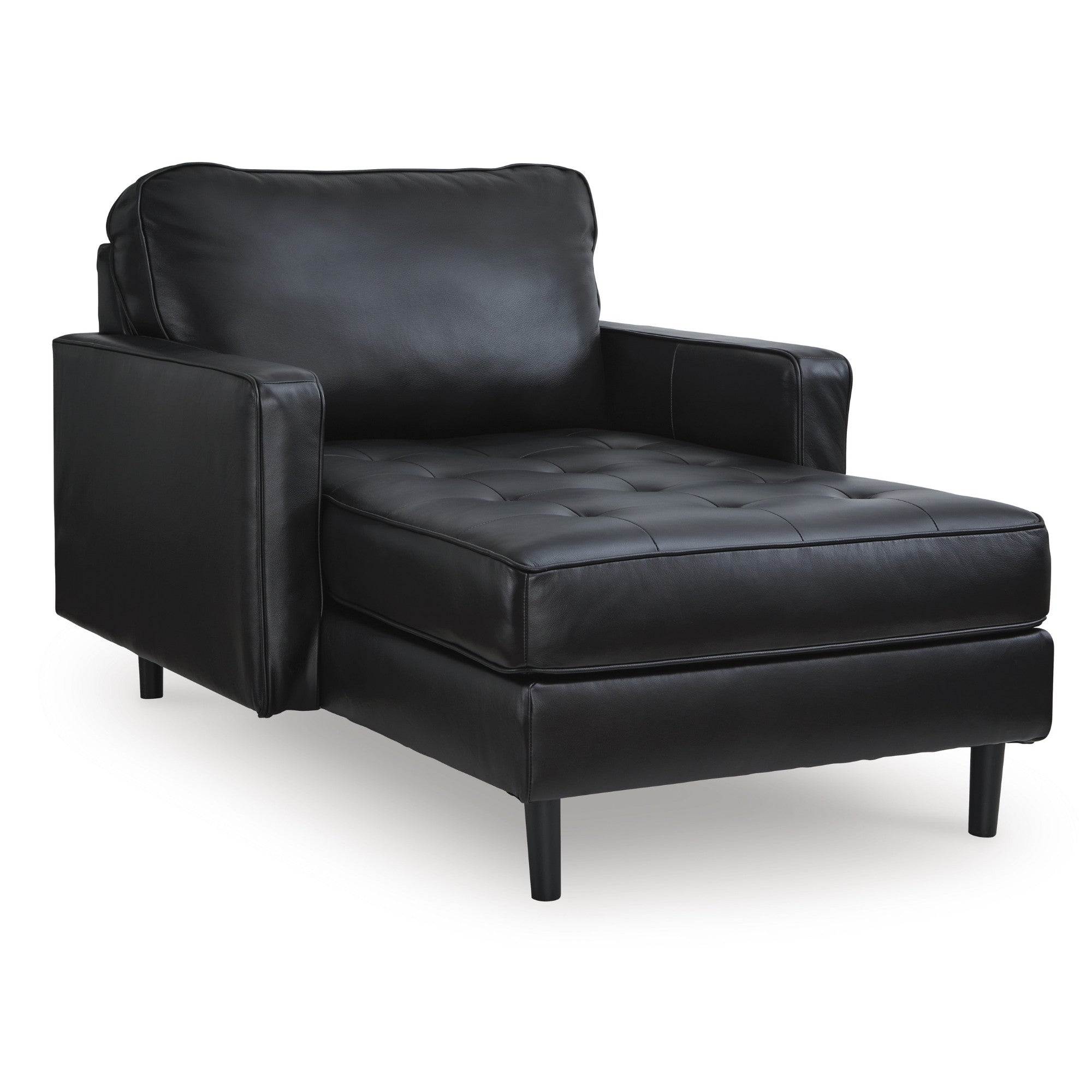 Bryceview Top Grain Leather Sofa Set Black