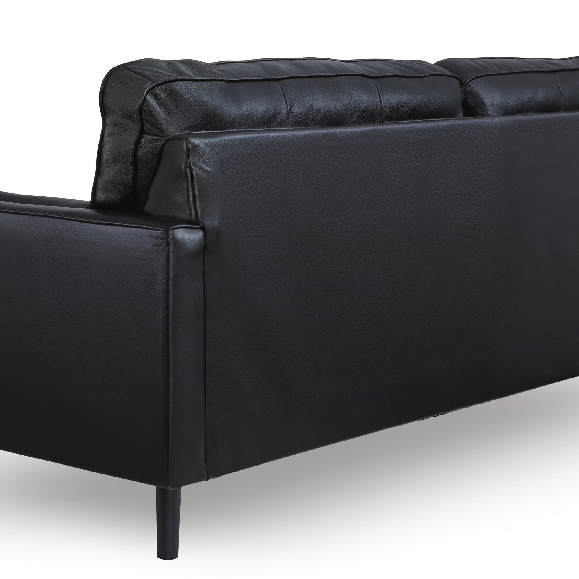 Bryceview Top Grain Leather Sofa Set Black