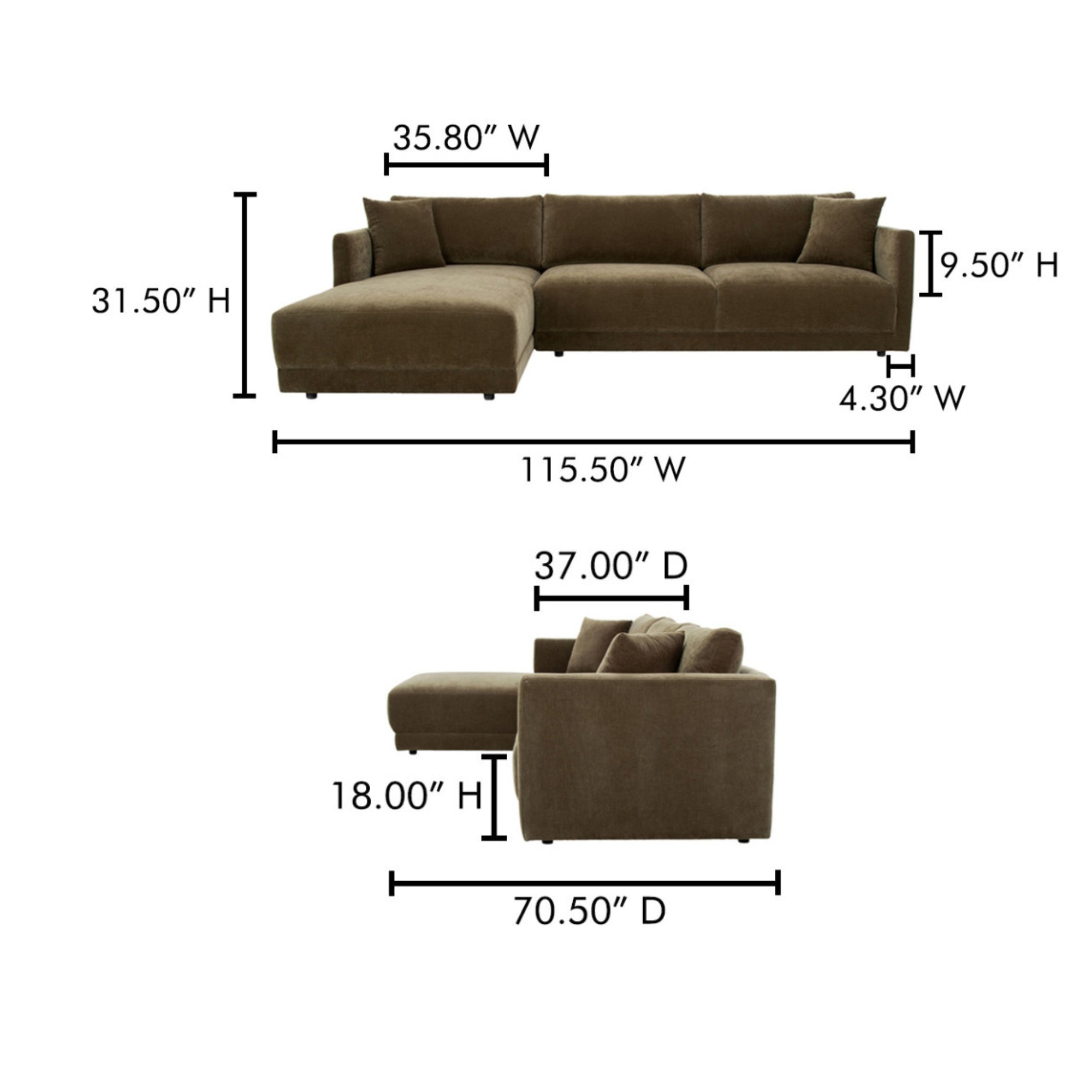 Bryn Sectional Heritage Cedar Green