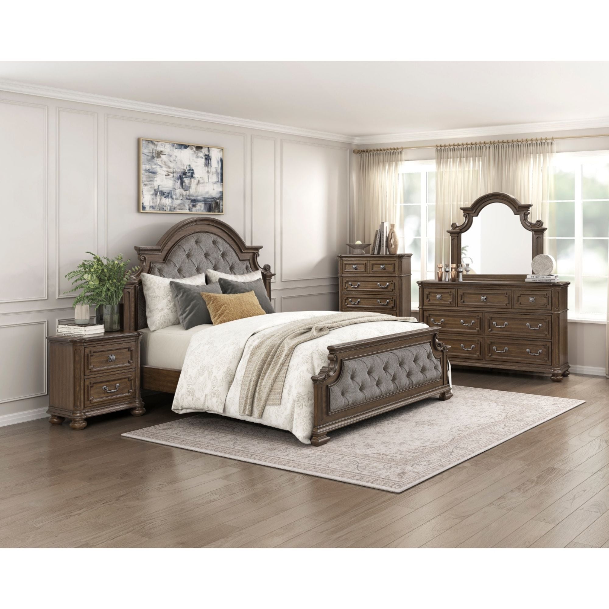 MAZ Buckingham Bed in a stylish bedroom setting, showcasing its elegant frame and comfortable design.