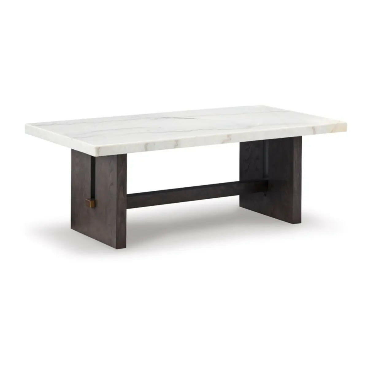 Signature Design by Ashley Burkhaus cocktail table with a sleek wood finish and modern coffee table design.