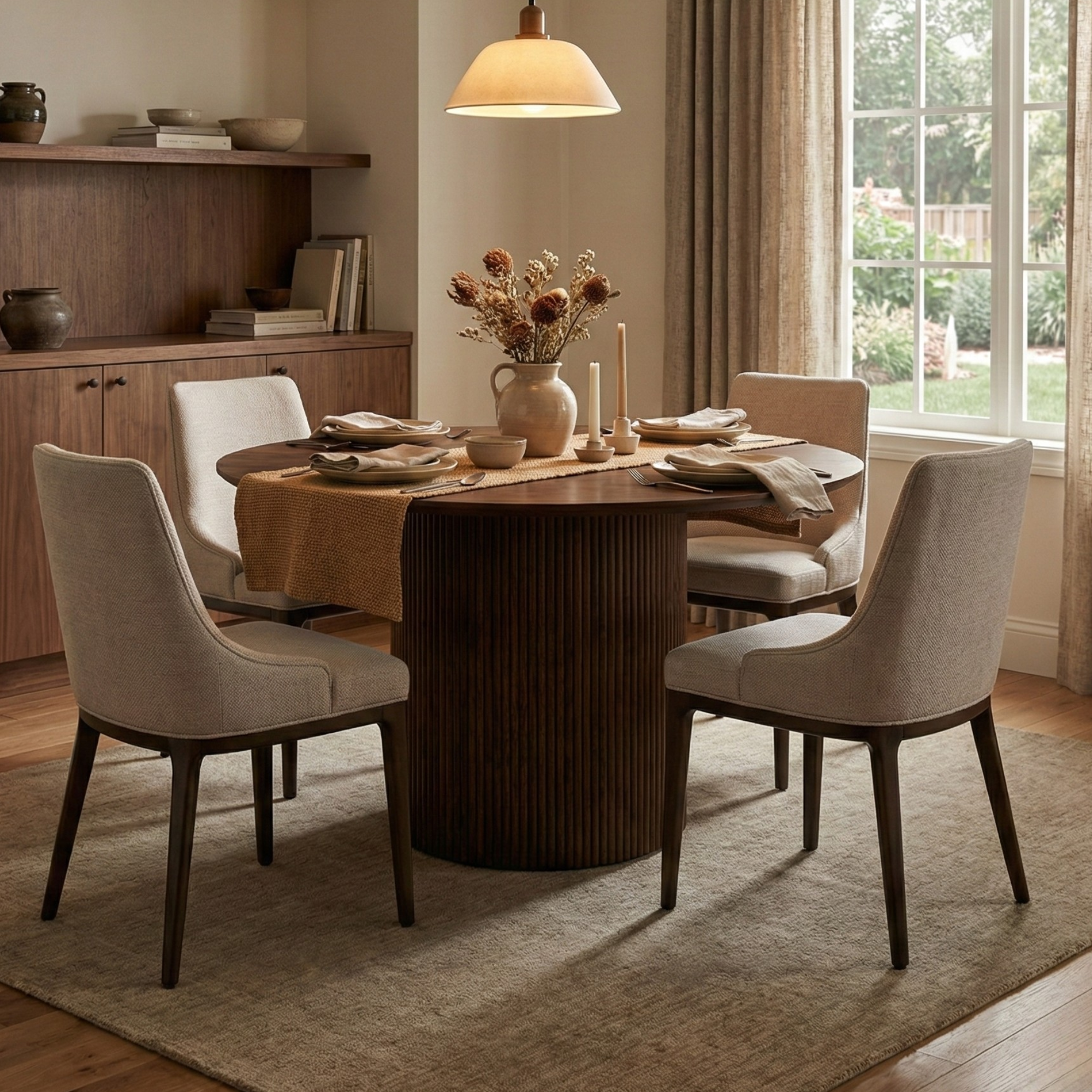 Harper Dining Table in Brown | CastleUp Experience Centre