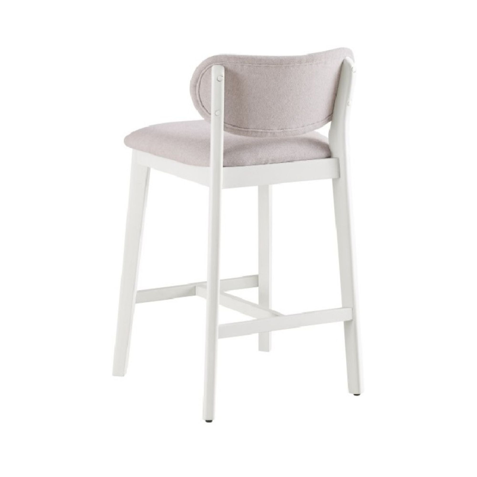 Set of two Brassex cream counter bar stools with sleek, modern design, featuring cushioned seats and sturdy metal legs.