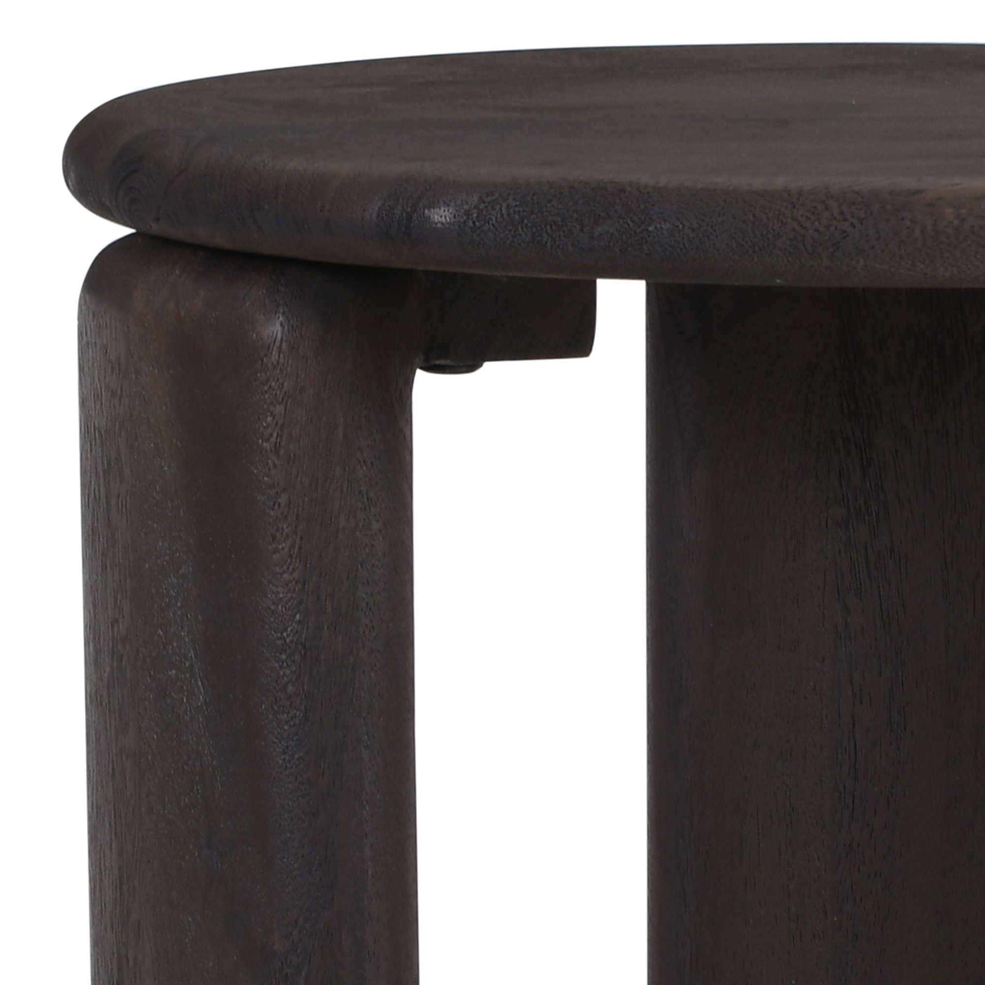 Table d'appoint ronde Reyna avec rangement noire et blanche