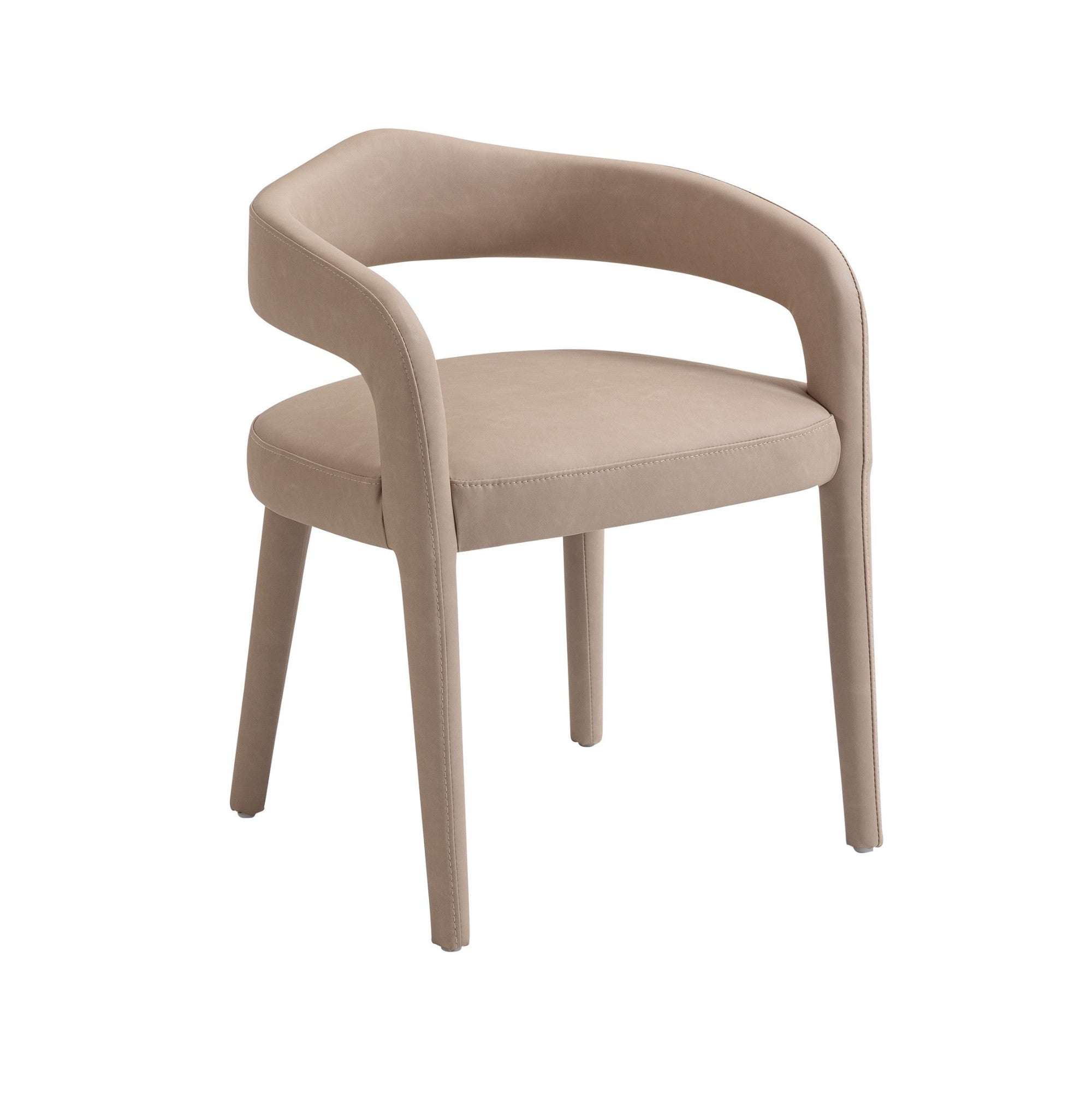 Chaise de salle à manger Caspian moderne du milieu du siècle, couleur sable (lot de 2)