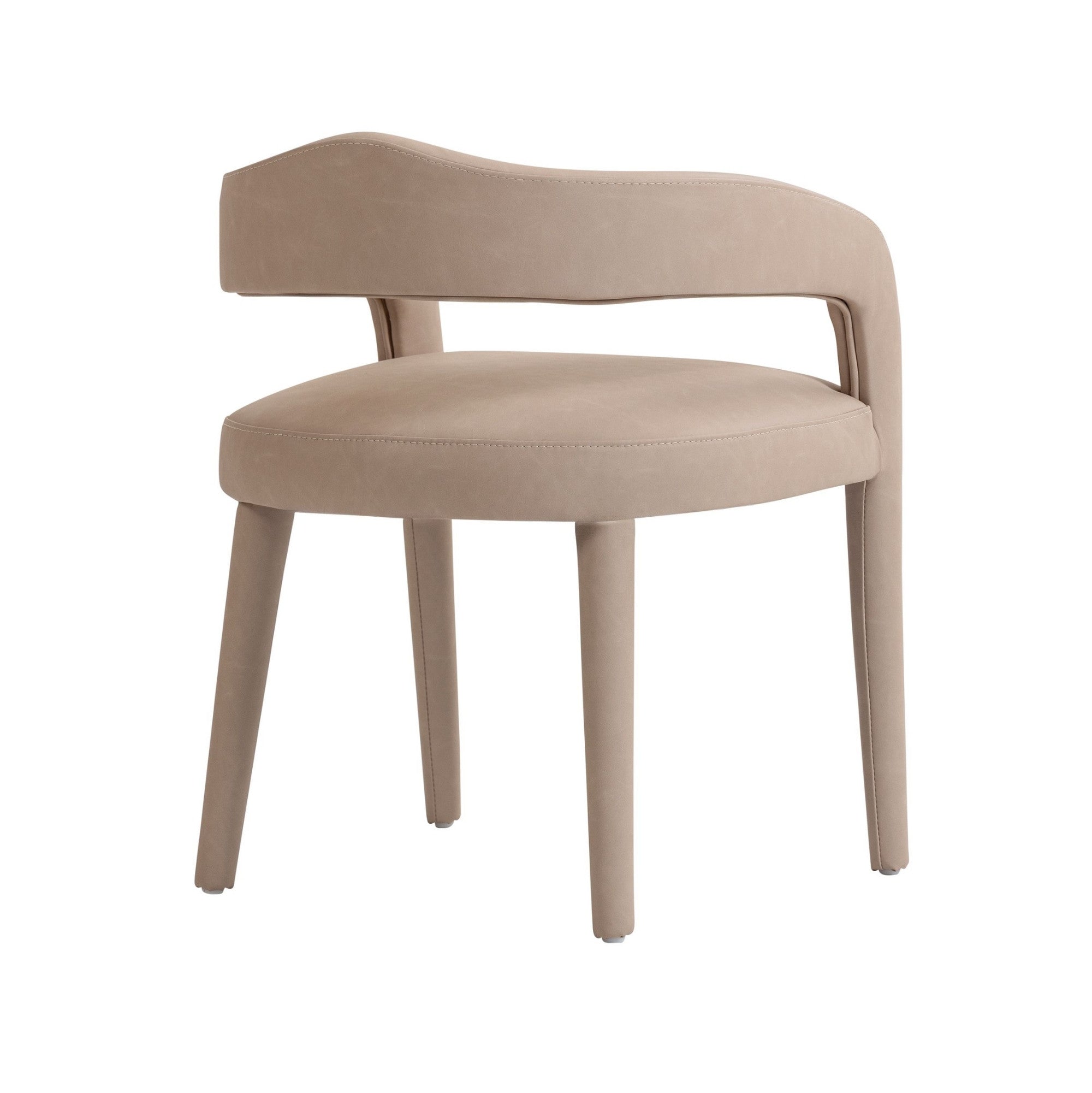 Chaise de salle à manger Caspian moderne du milieu du siècle, couleur sable (lot de 2)