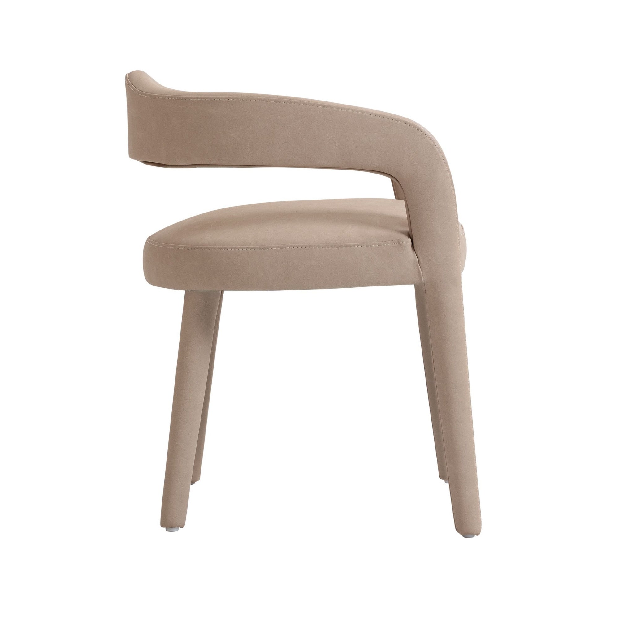 Chaise de salle à manger Caspian moderne du milieu du siècle, couleur sable (lot de 2)