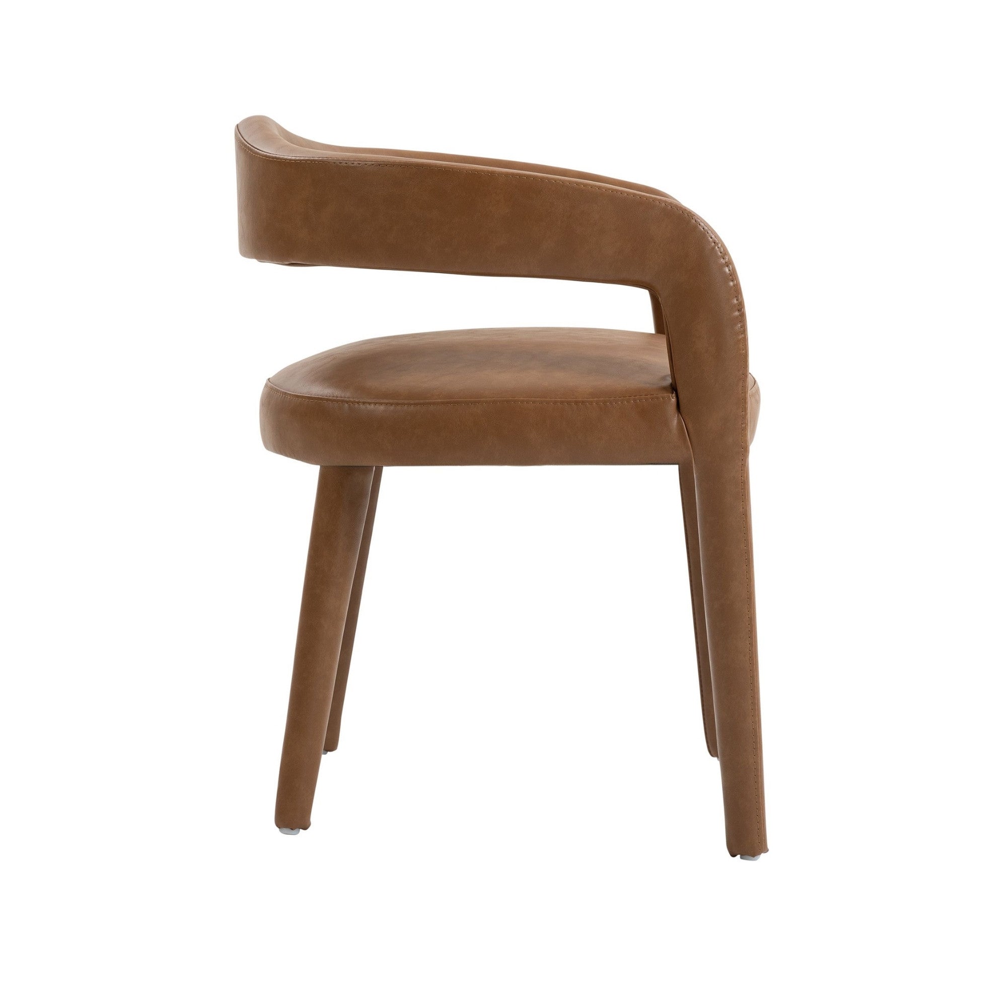 Chaise de salle à manger Caspian moderne du milieu du siècle, couleur sable (lot de 2)