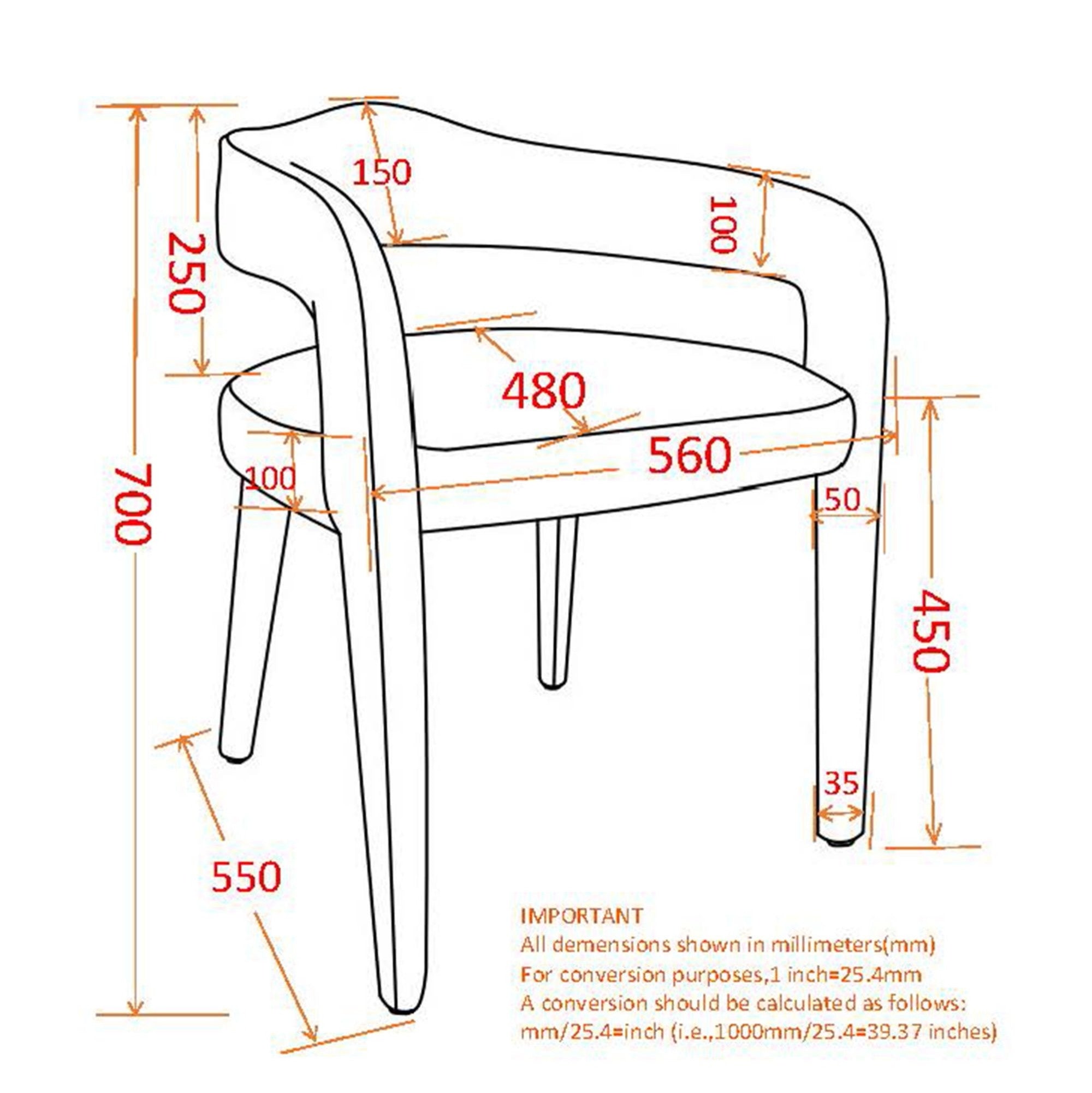 Chaise de salle à manger Caspian moderne du milieu du siècle, couleur sable (lot de 2)