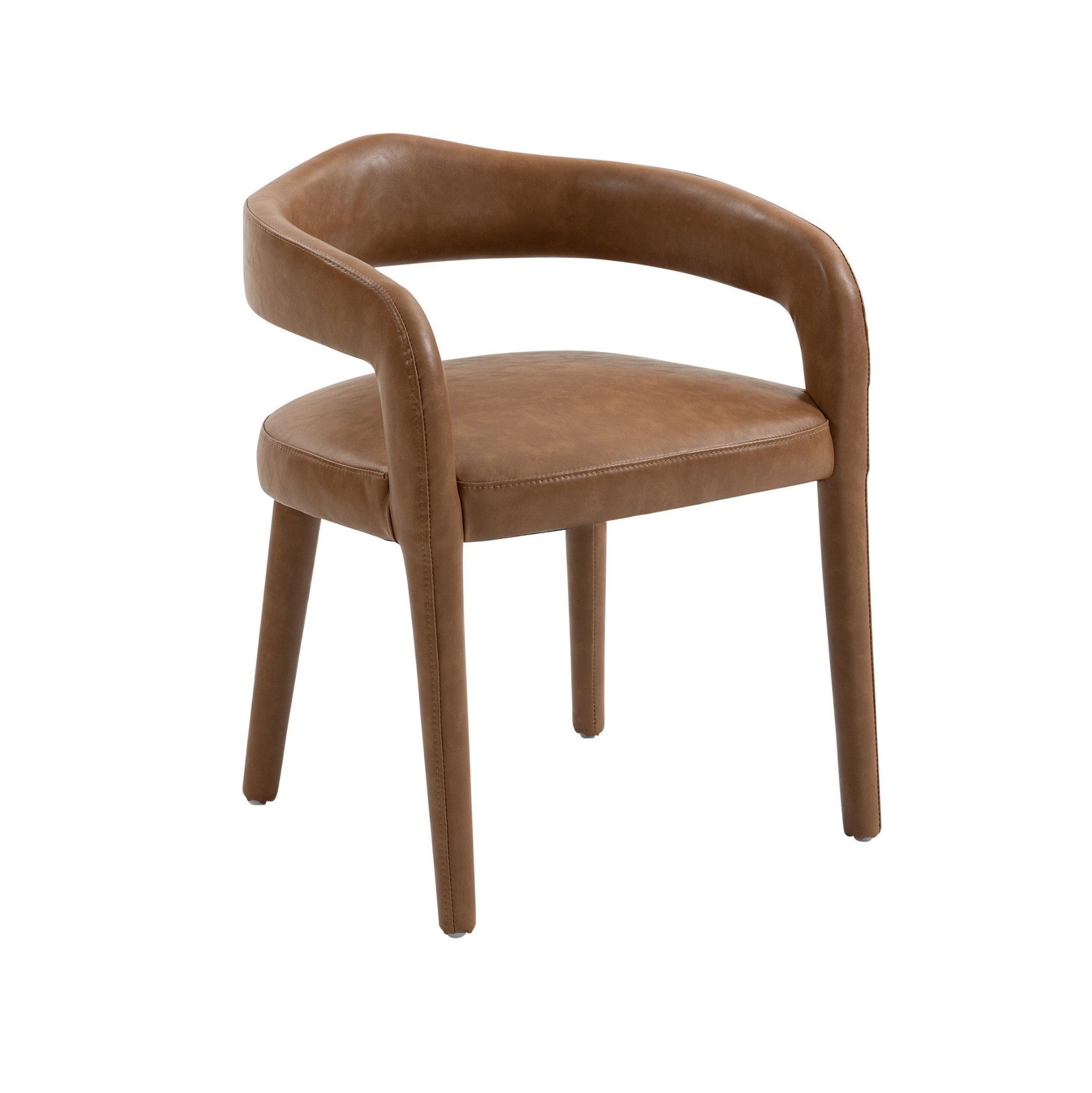 Chaise de salle à manger Caspian moderne du milieu du siècle, couleur sable (lot de 2)