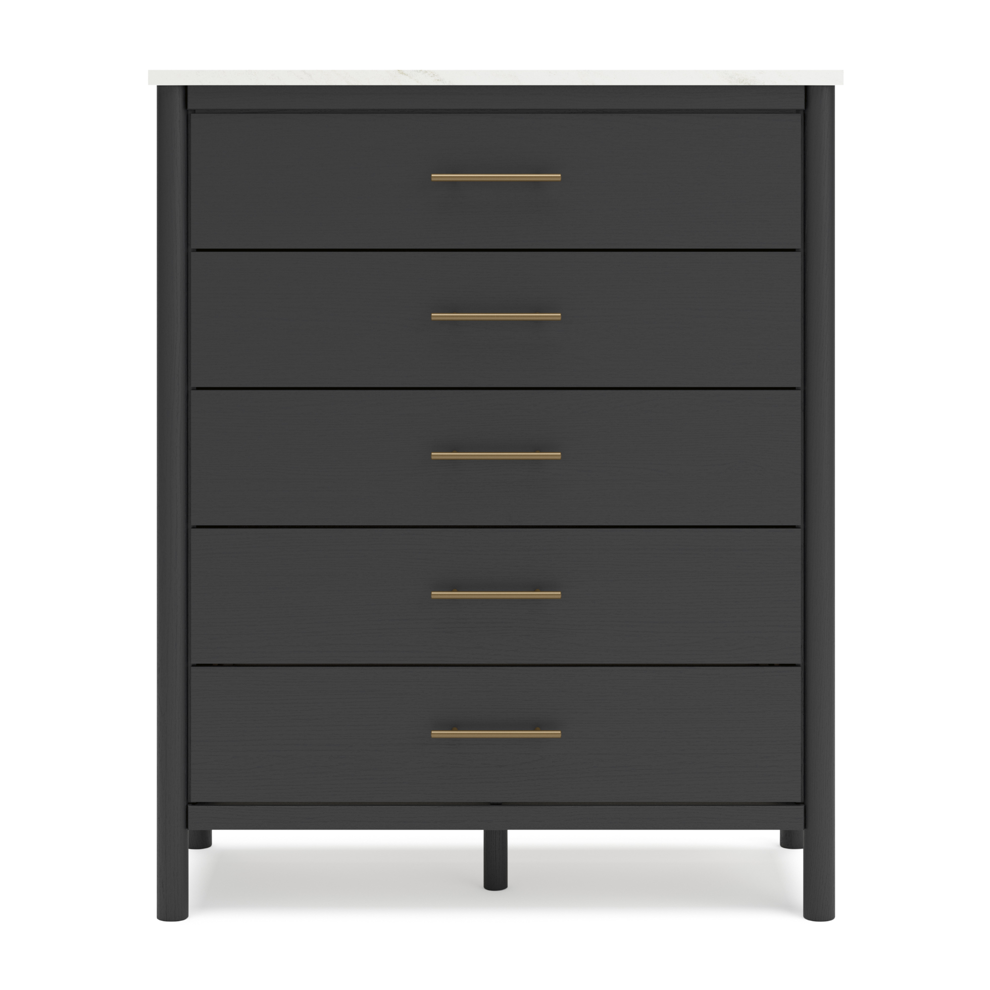 Black upholstered panel platform bedroom set by Signature Ashley, featuring a modern bed frame with a sleek headboard.