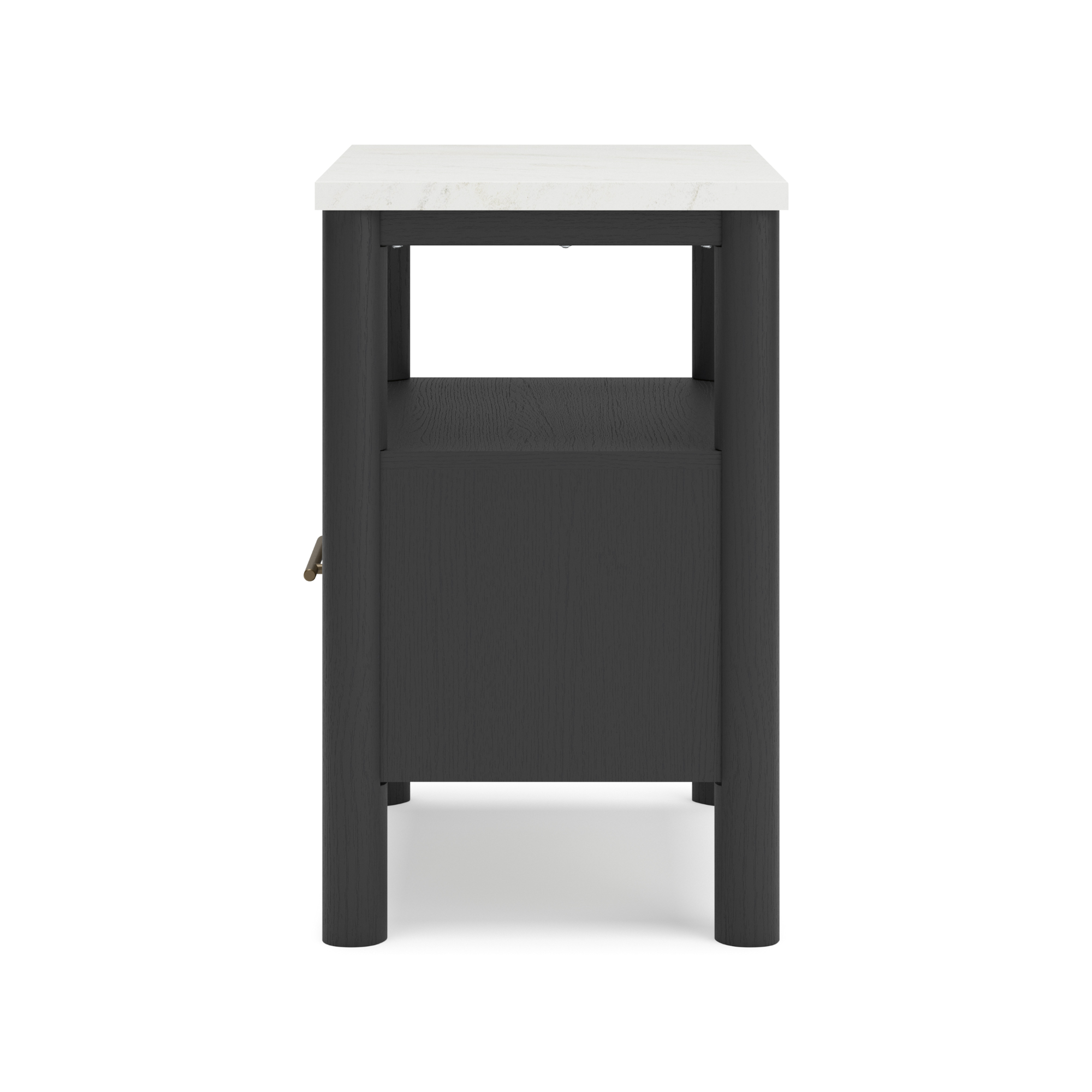 Black upholstered panel platform bedroom set by Signature Ashley with a modern design and clean lines.