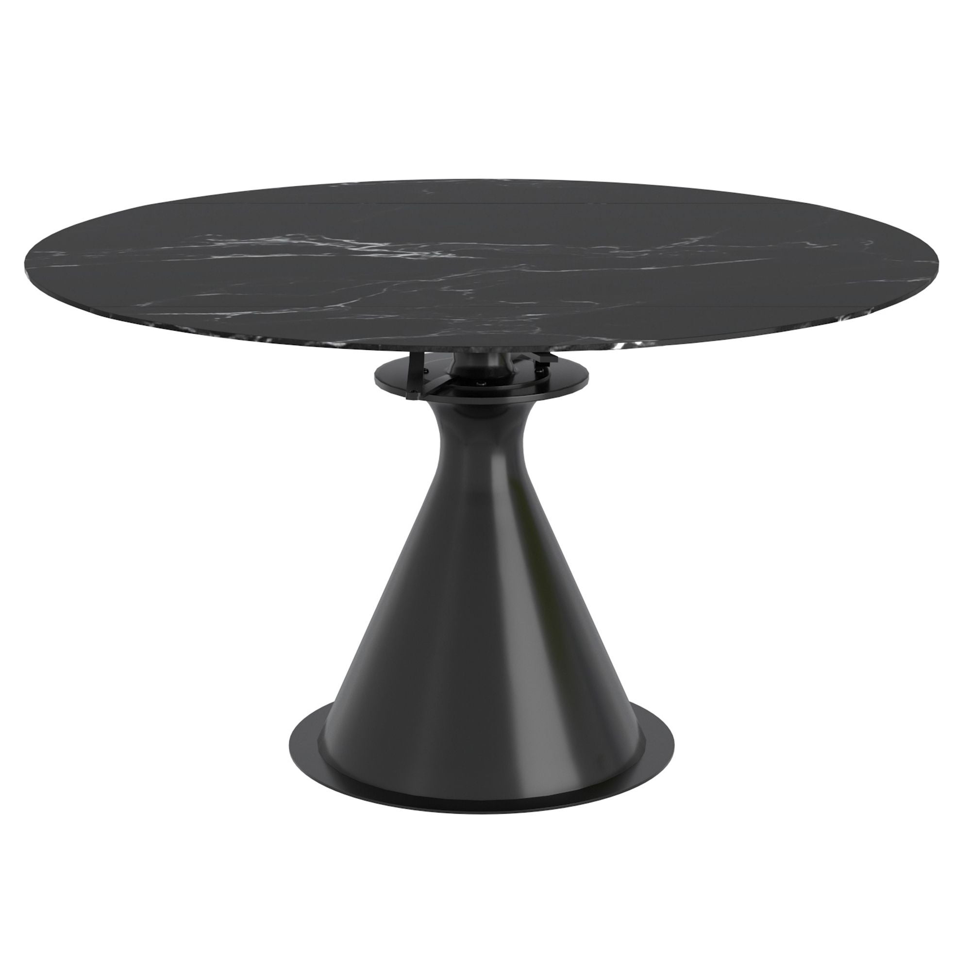 Calisto 51" Round Extension Dining Table Black