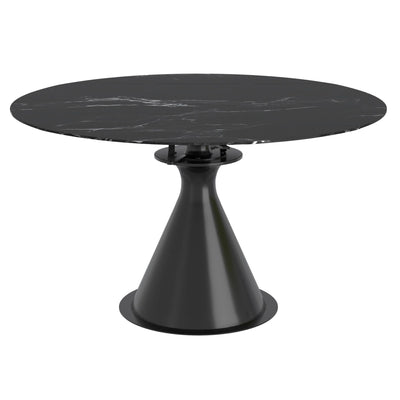 Calisto 51" Round Extension Dining Table Black