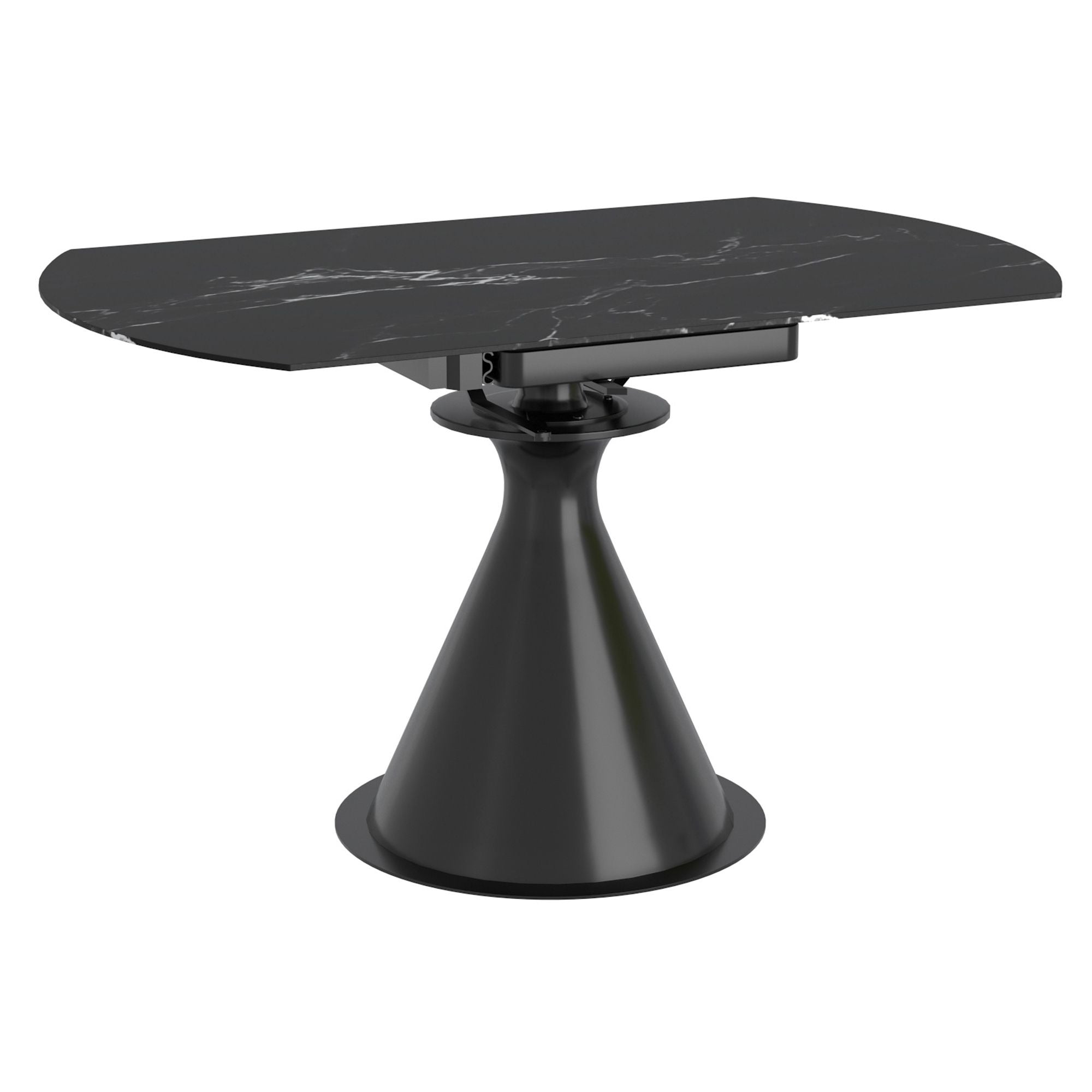 Calisto 51" Round Extension Dining Table Black