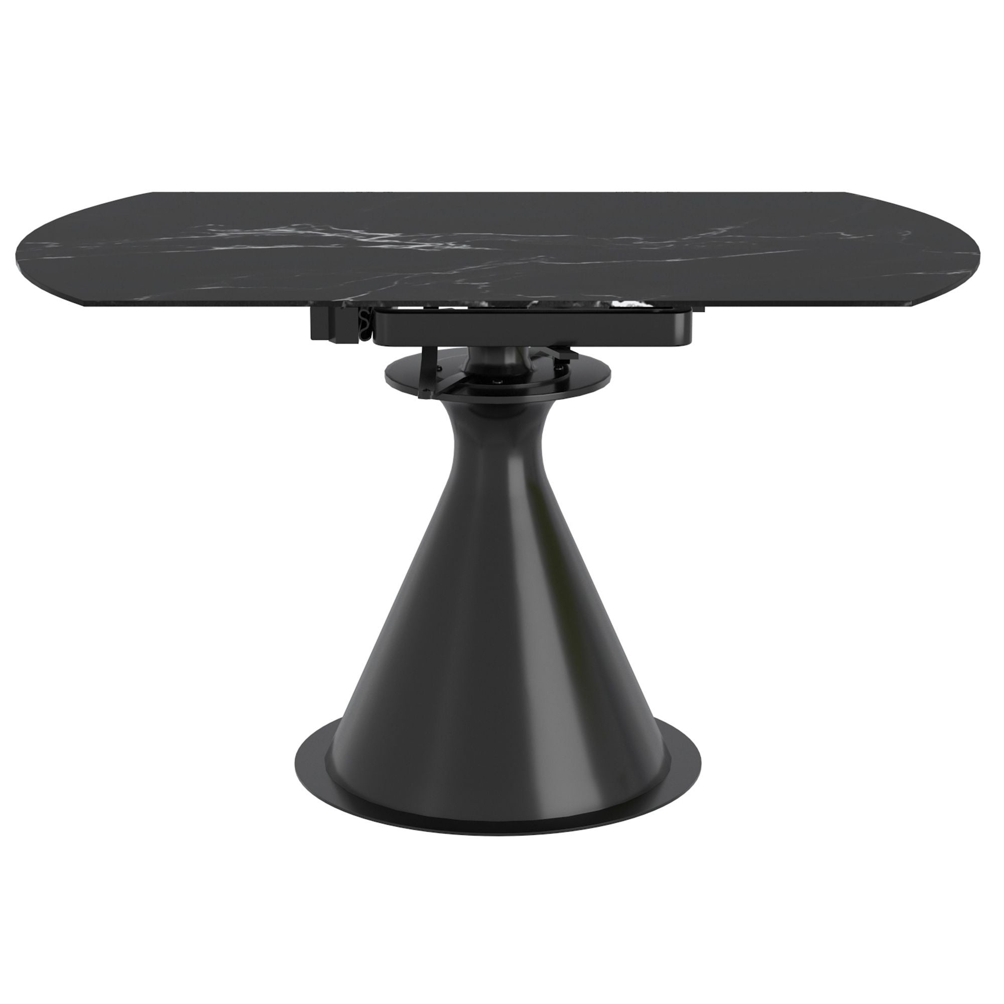 Calisto 51" Round Extension Dining Table Black