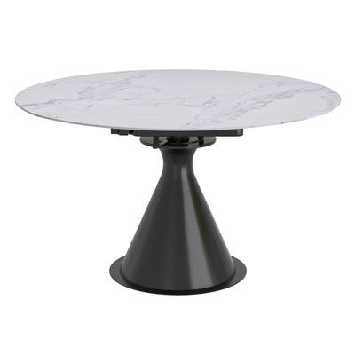 Calisto 51" Round Extension Dining Table White