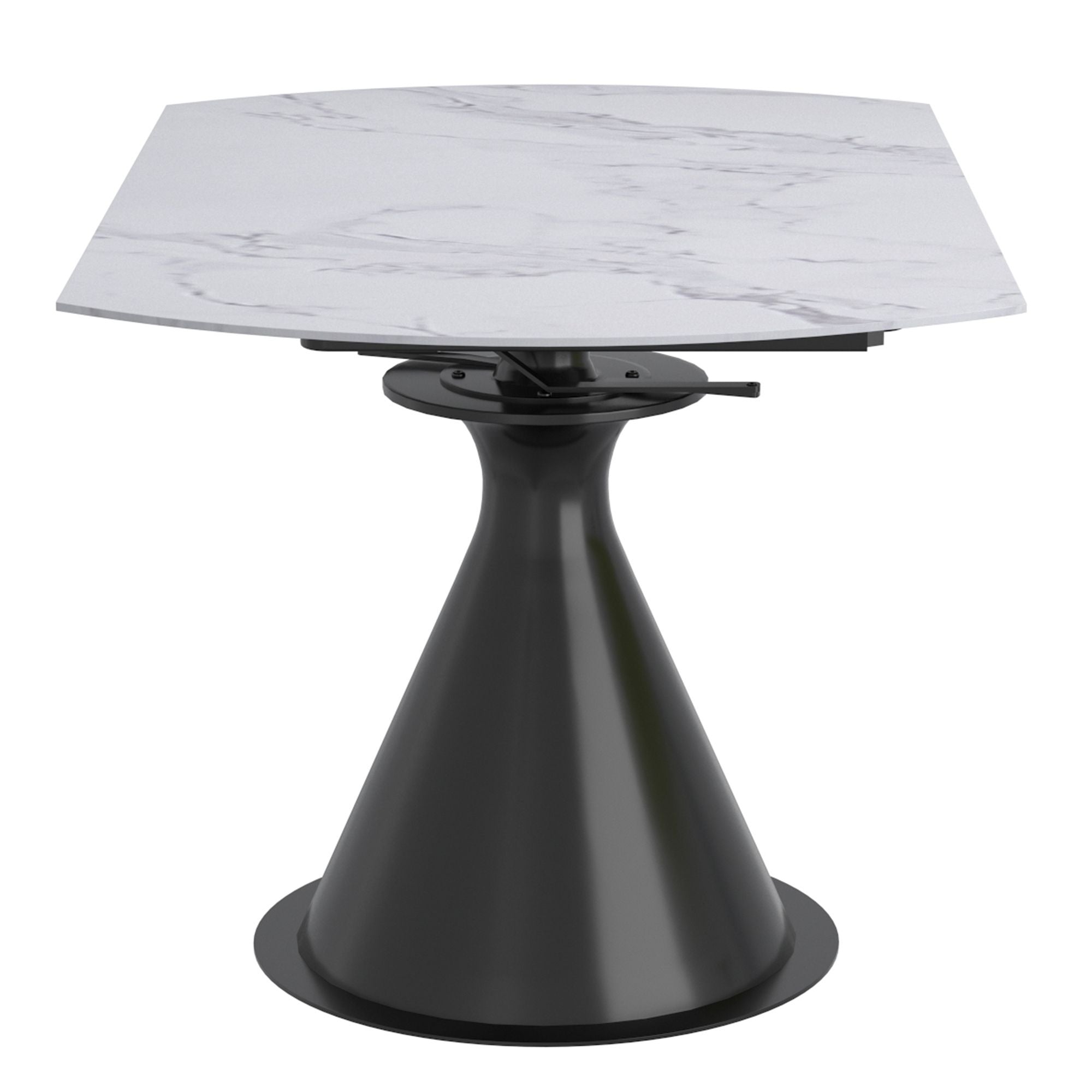 Calisto 51" Round Extension Dining Table White