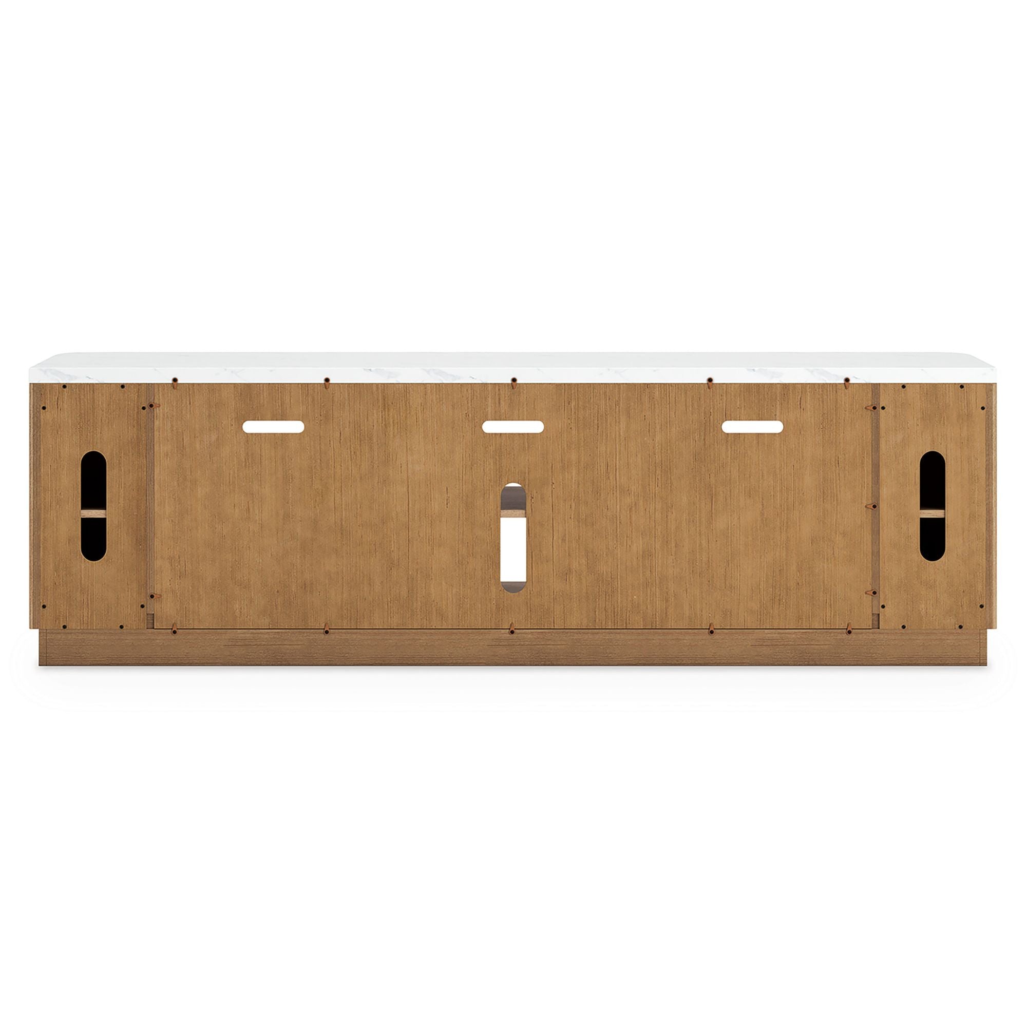 Signature Design by Ashley Camdill XL TV stand with fireplace option, showcasing a spacious wooden media console with storage compartments.